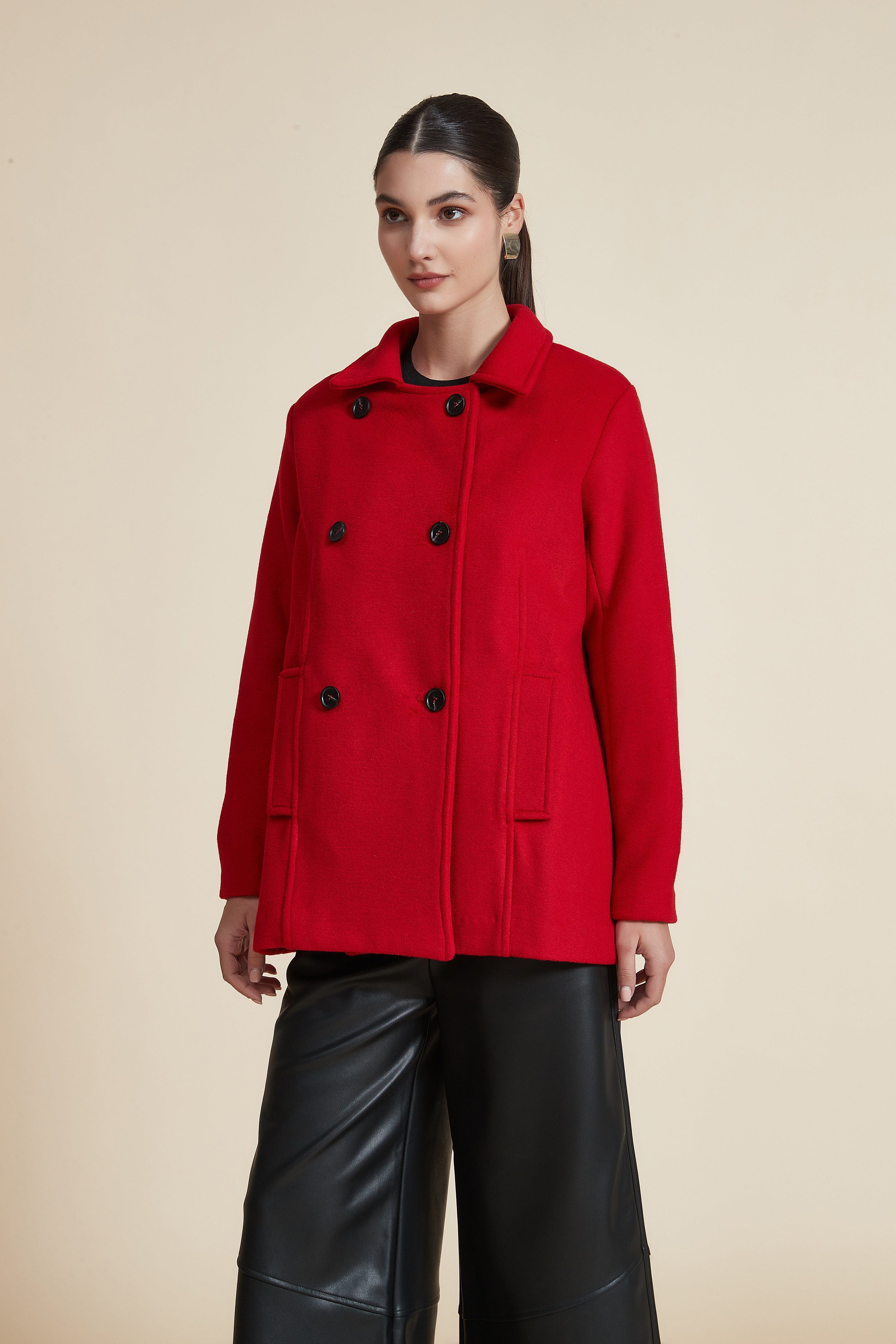Plain Long Sleeve Shirt Jacket