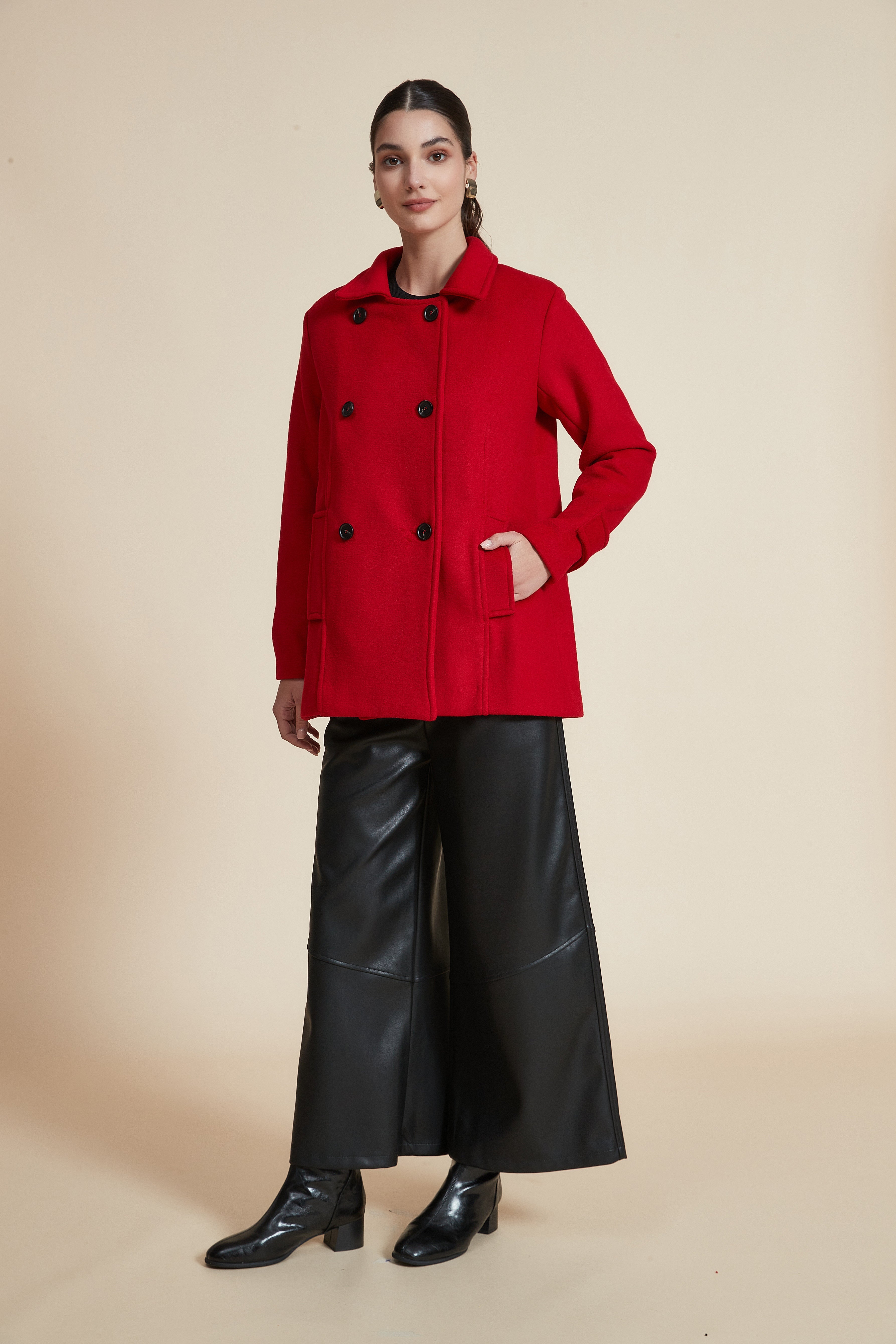 Plain Long Sleeve Shirt Jacket