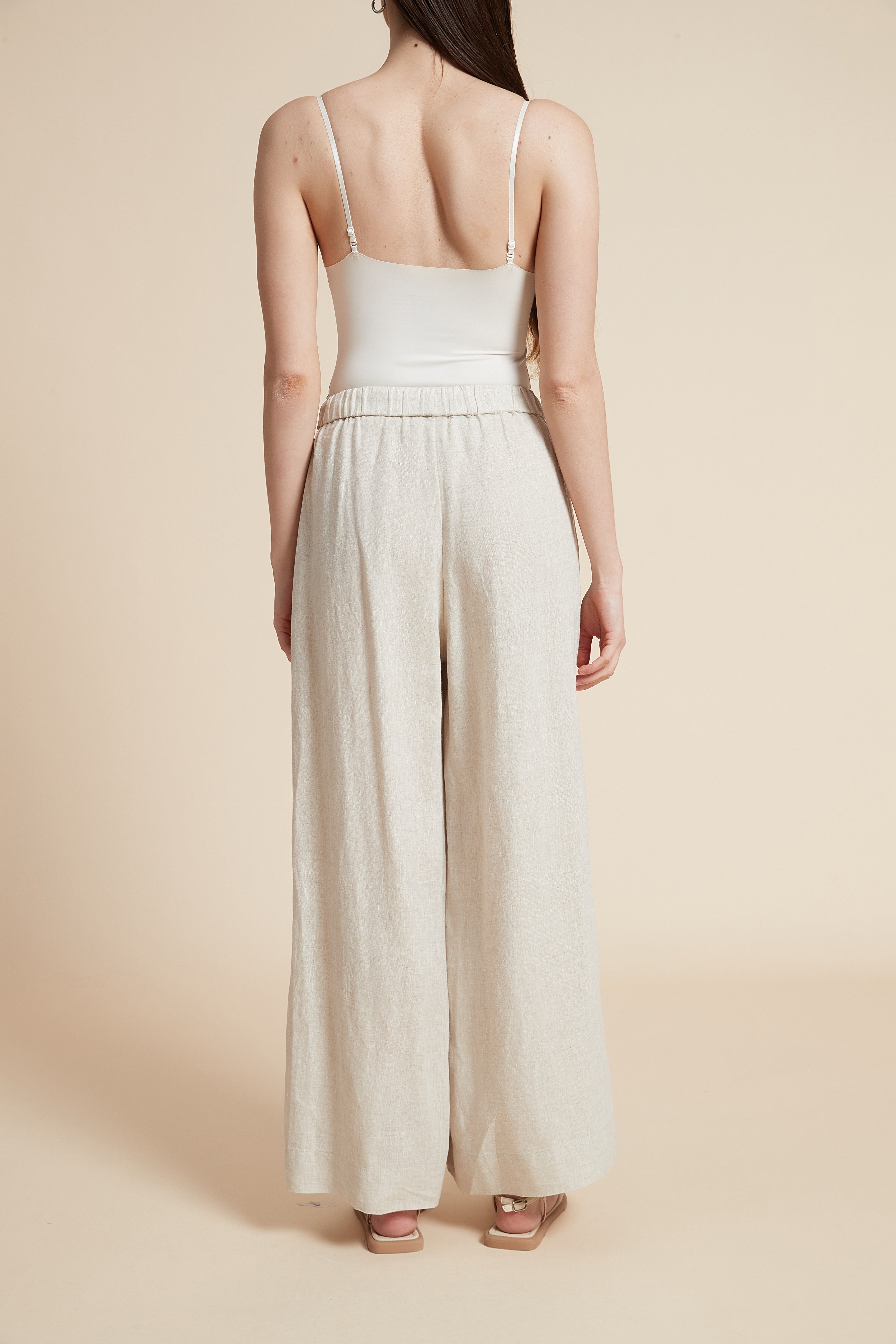 Plain Long Pants with Wide Legs