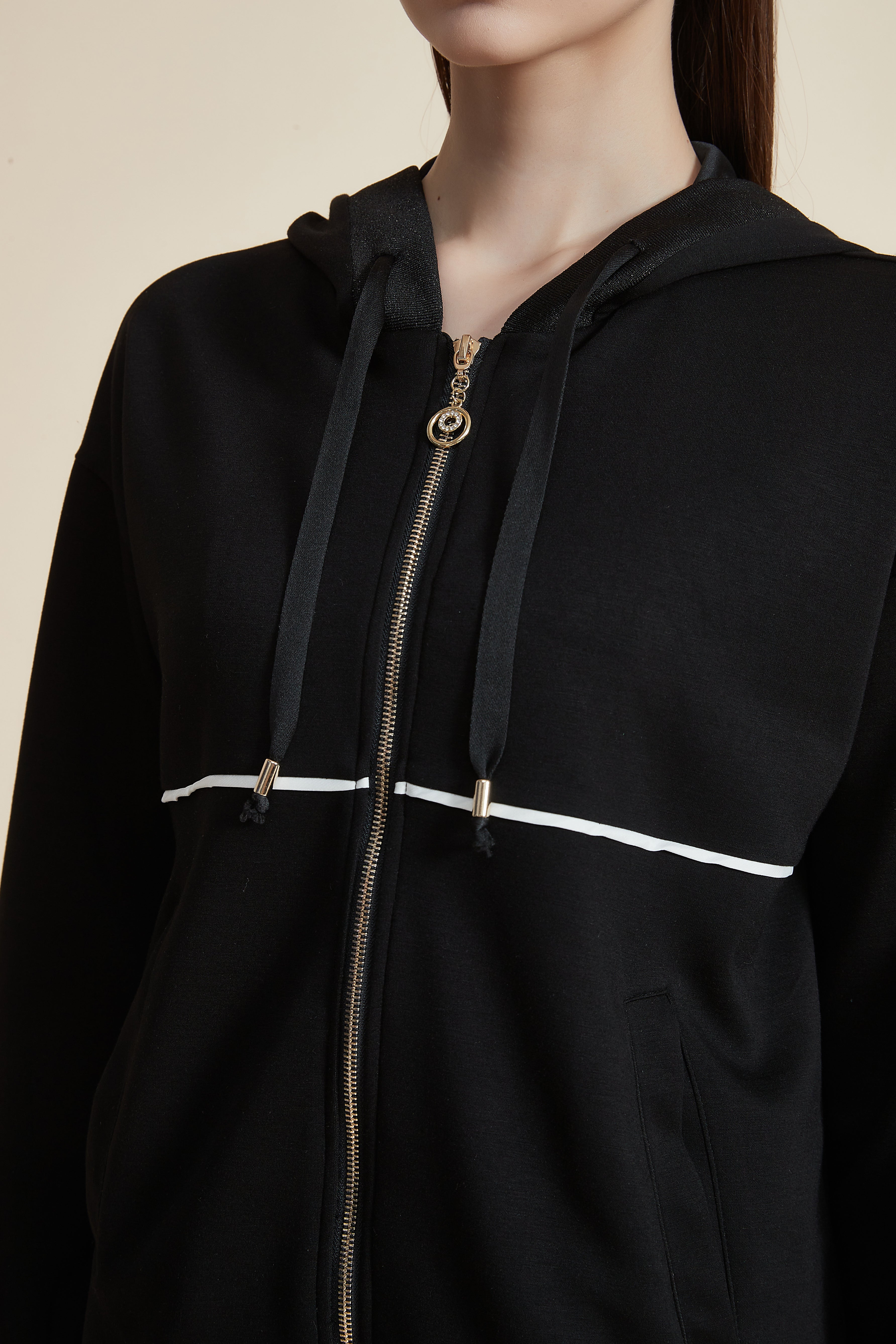 Women's Long Sleeve Jacket with Front Zipper