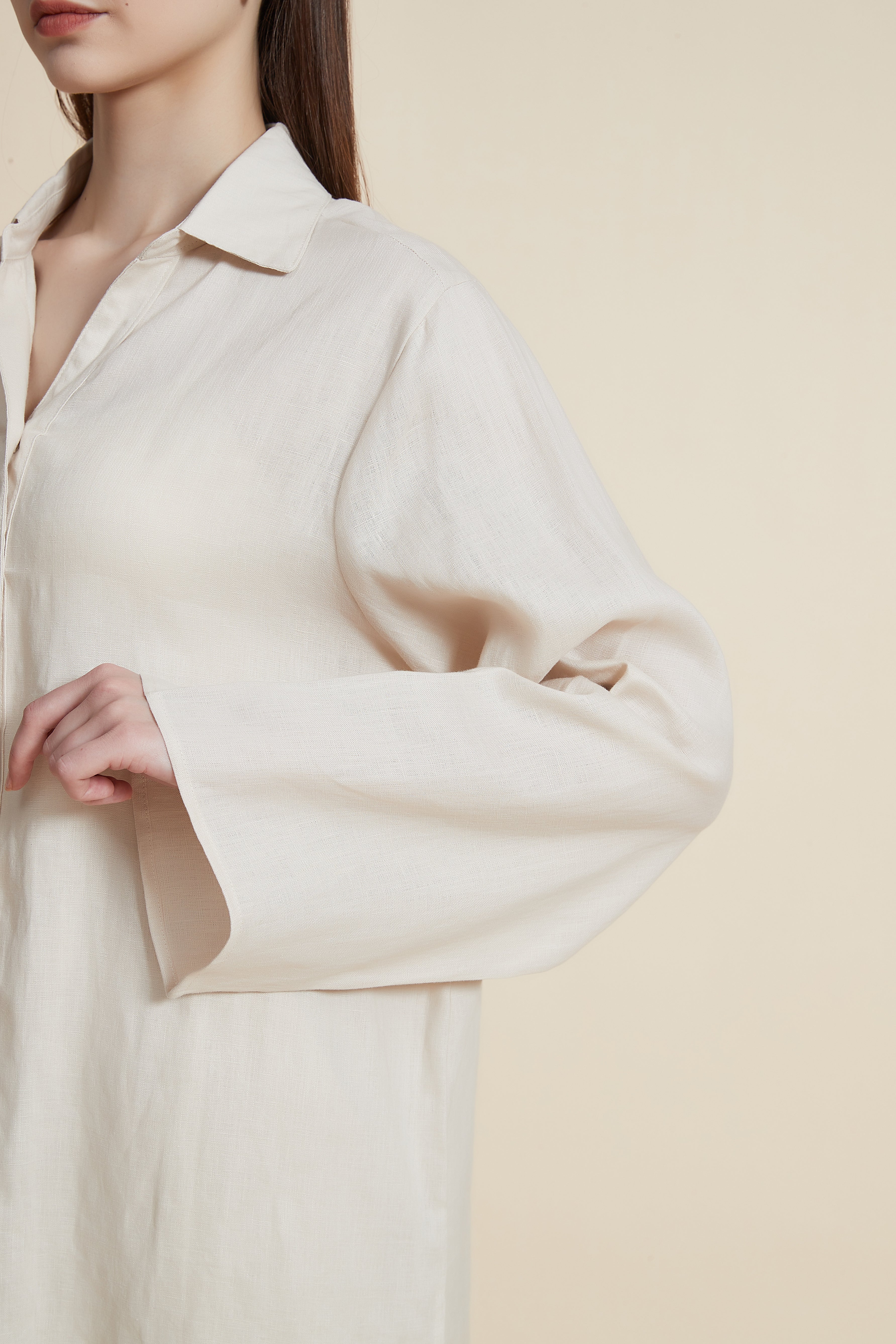 Long Sleeve Loose Shirt with Collar