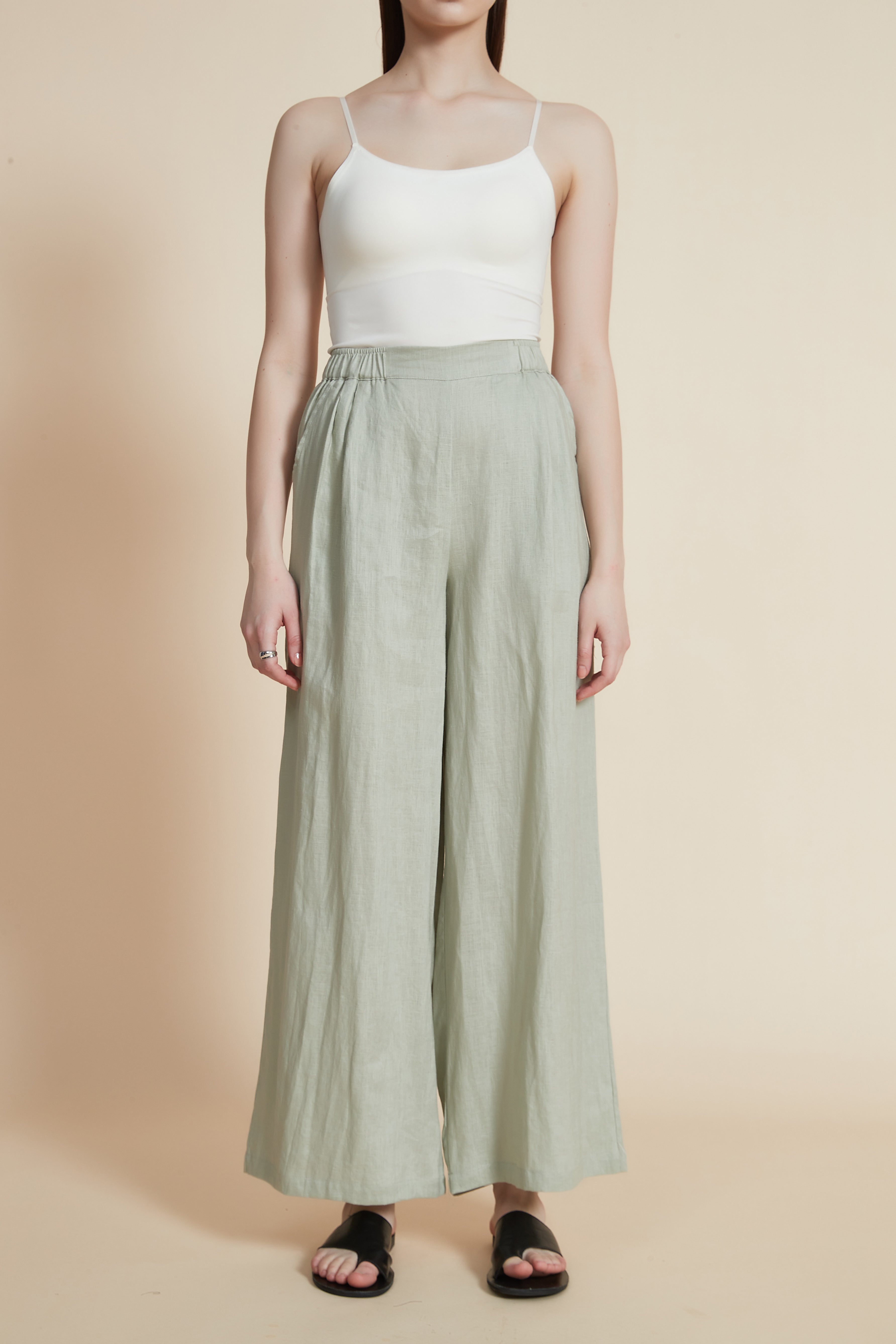 High-Waisted Wide-Leg Trousers