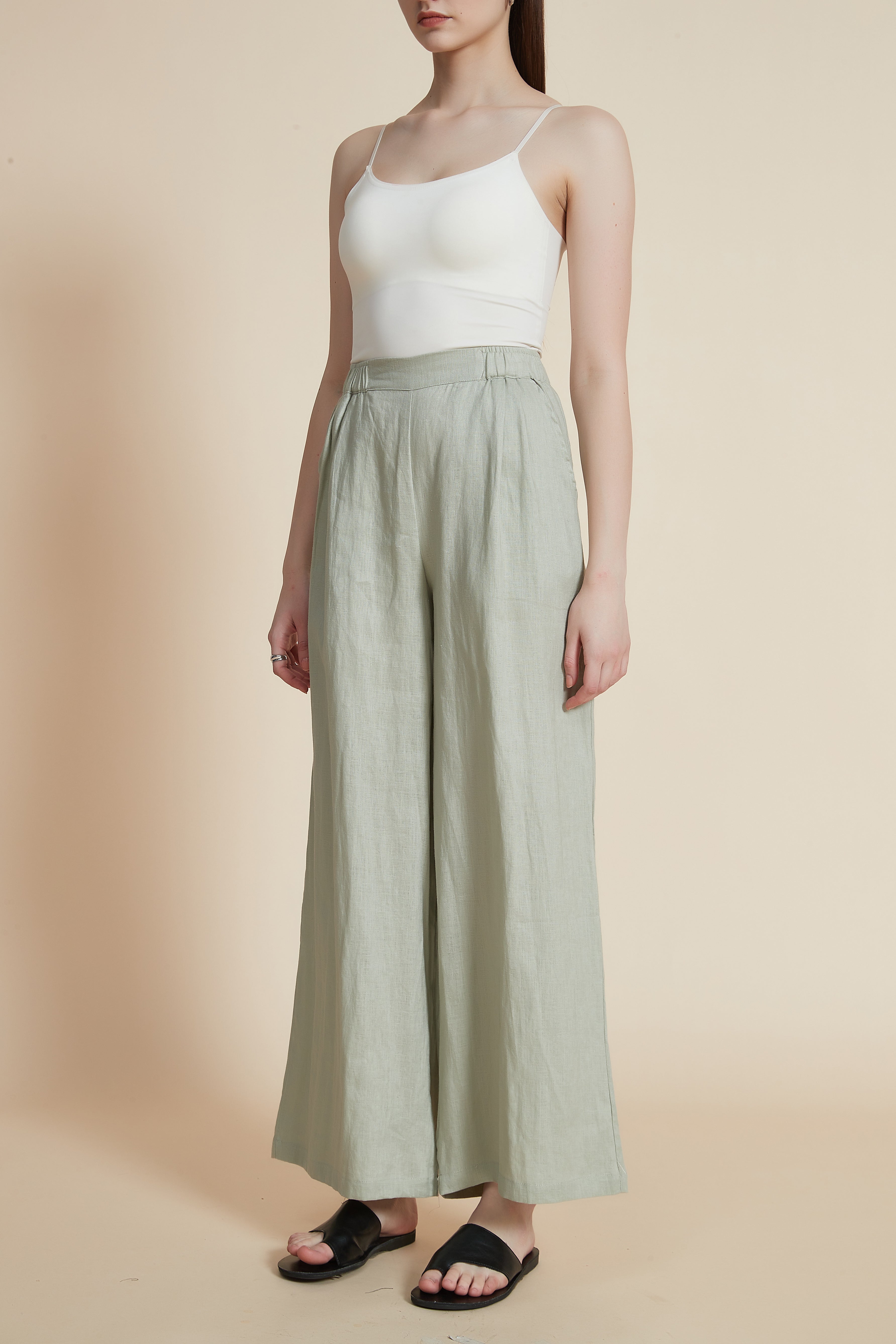 High-Waisted Wide-Leg Trousers