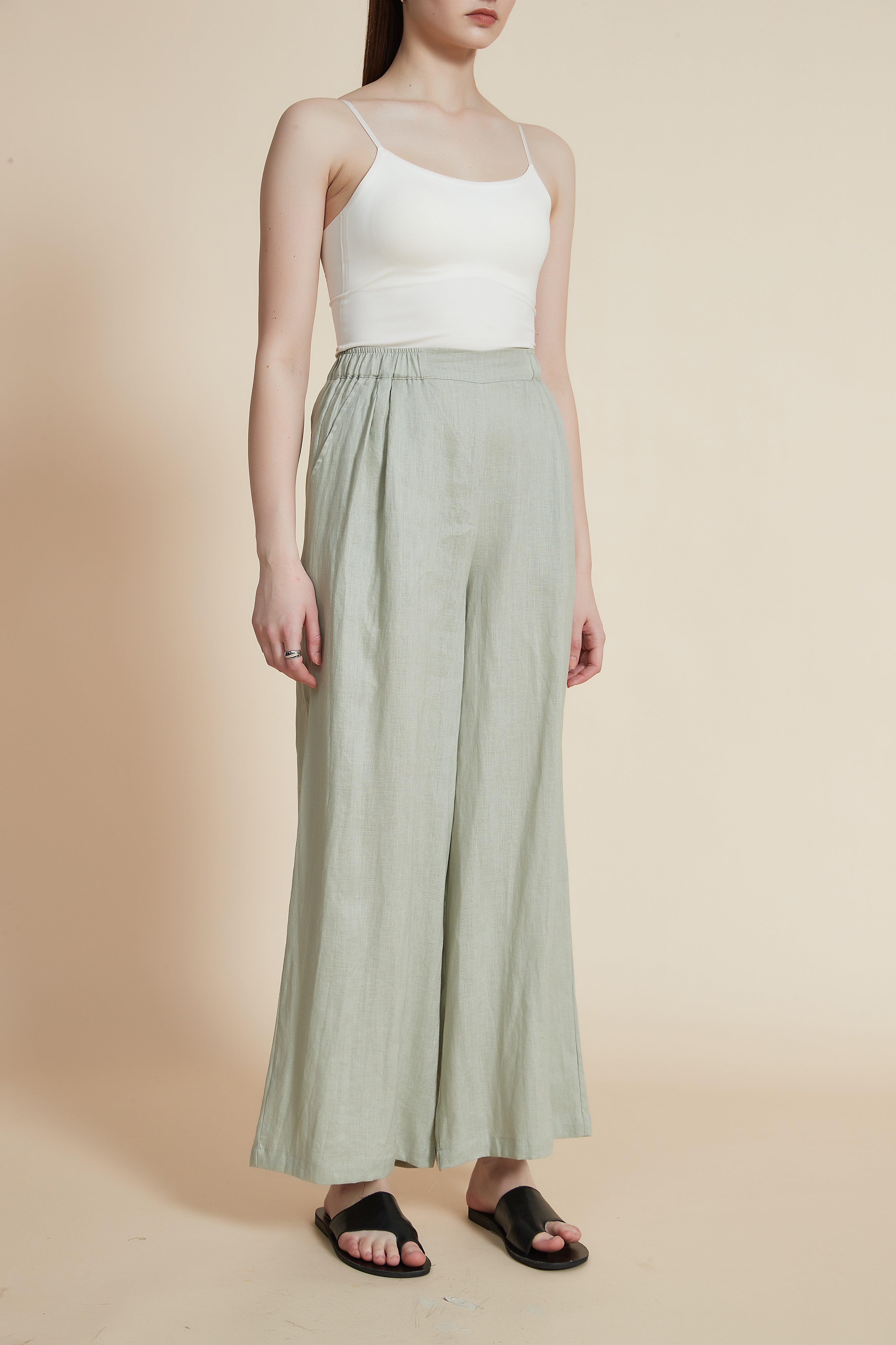 High-Waisted Wide-Leg Trousers