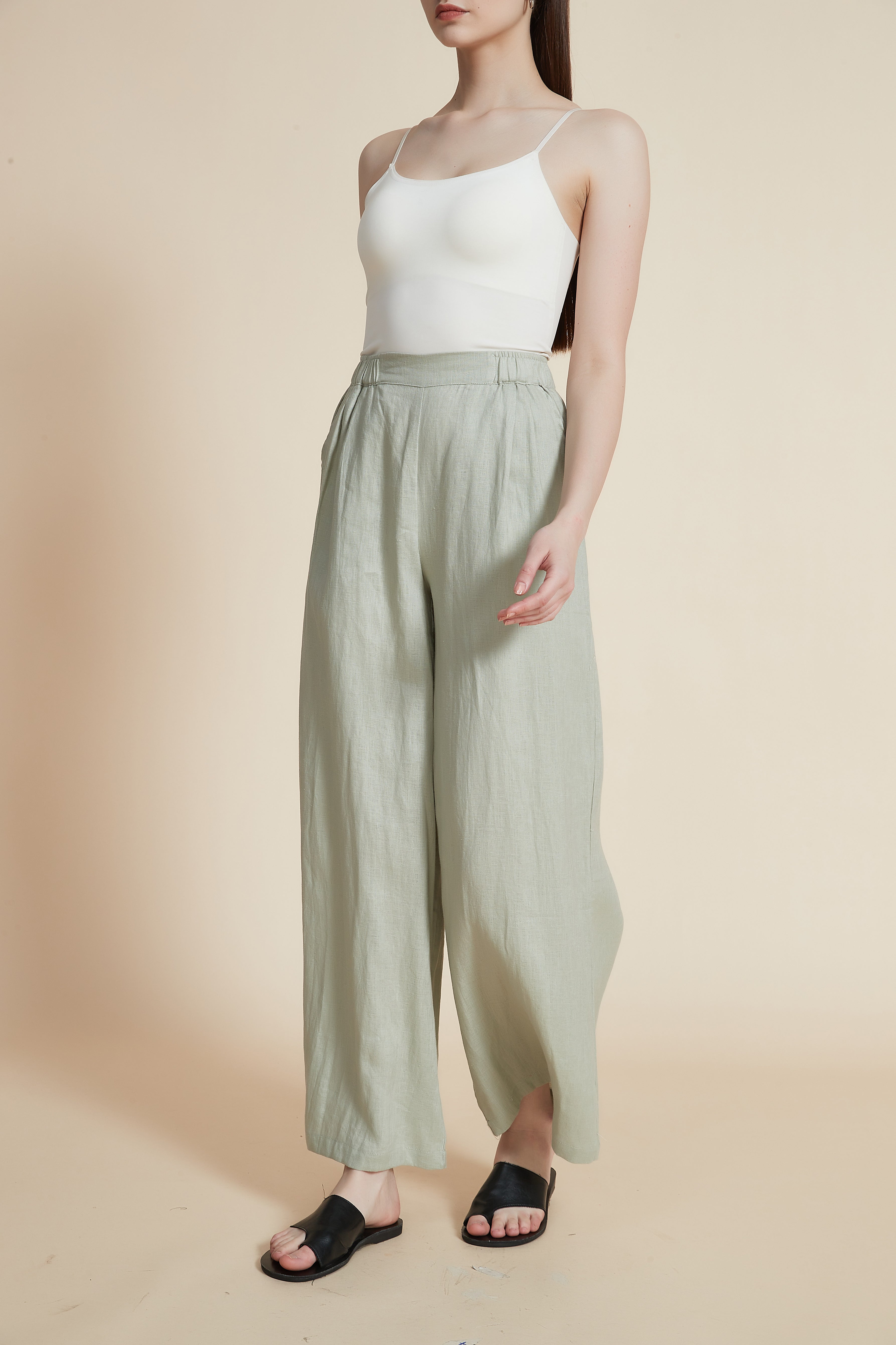 High-Waisted Wide-Leg Trousers
