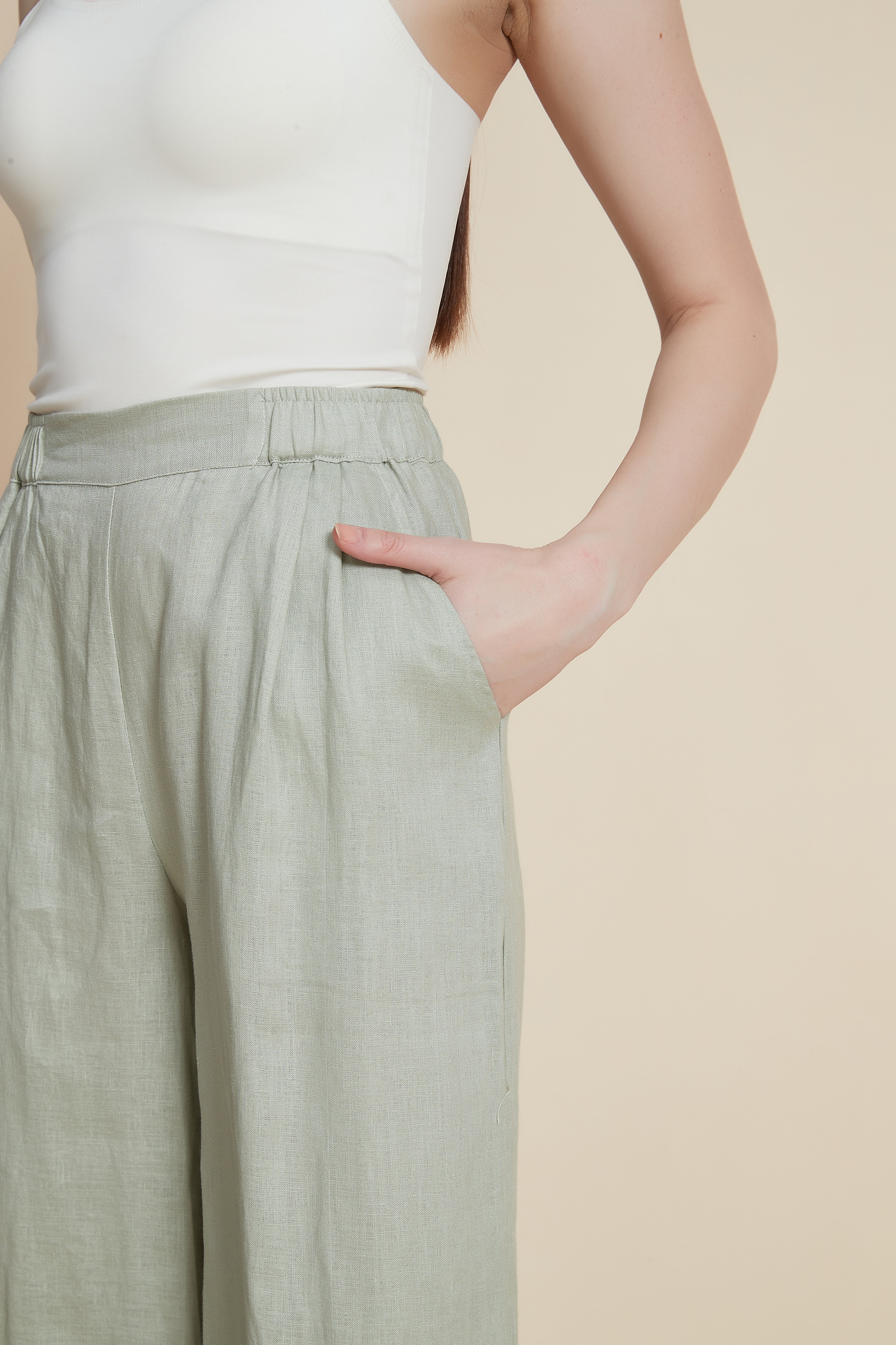 High-Waisted Wide-Leg Trousers