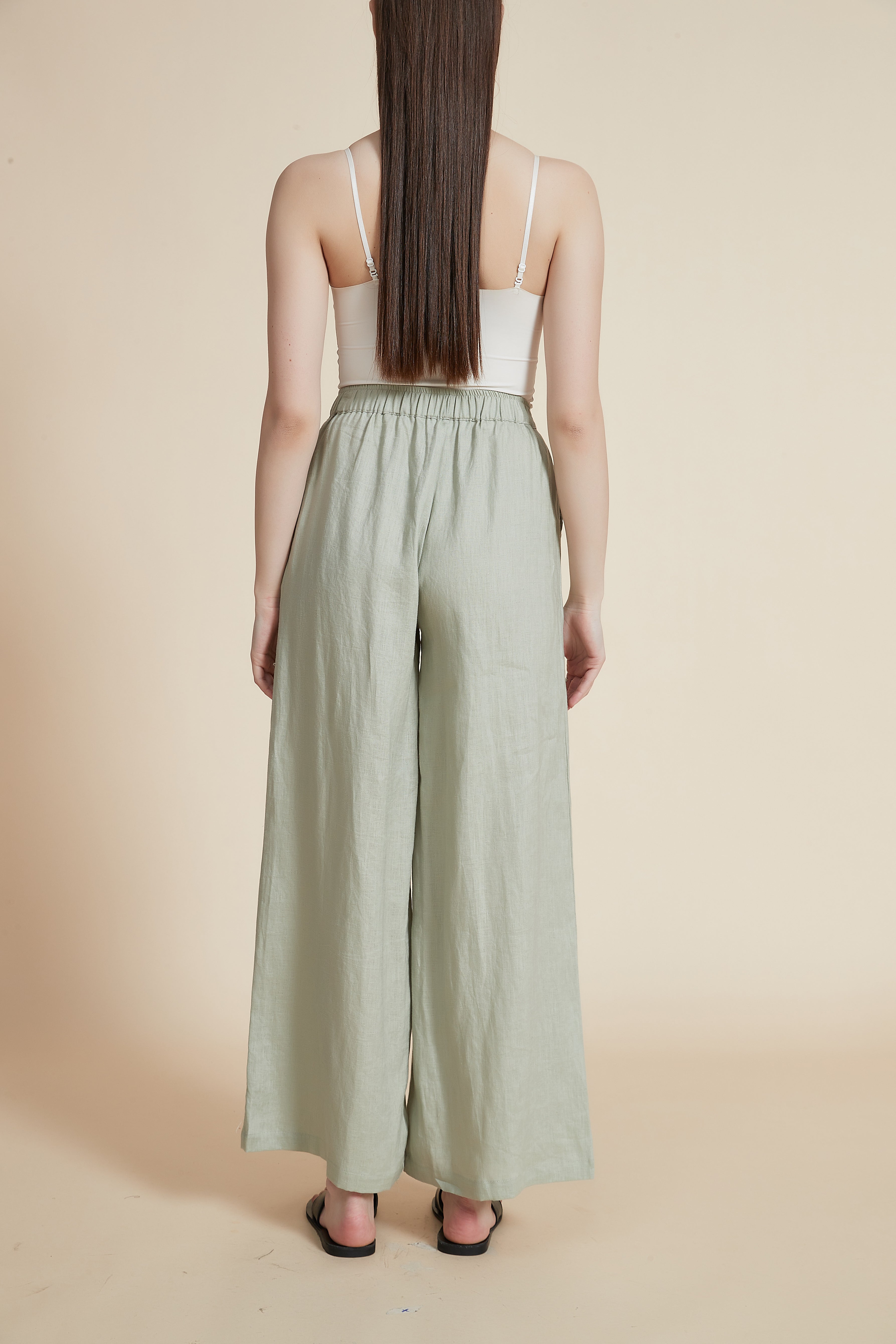 High-Waisted Wide-Leg Trousers