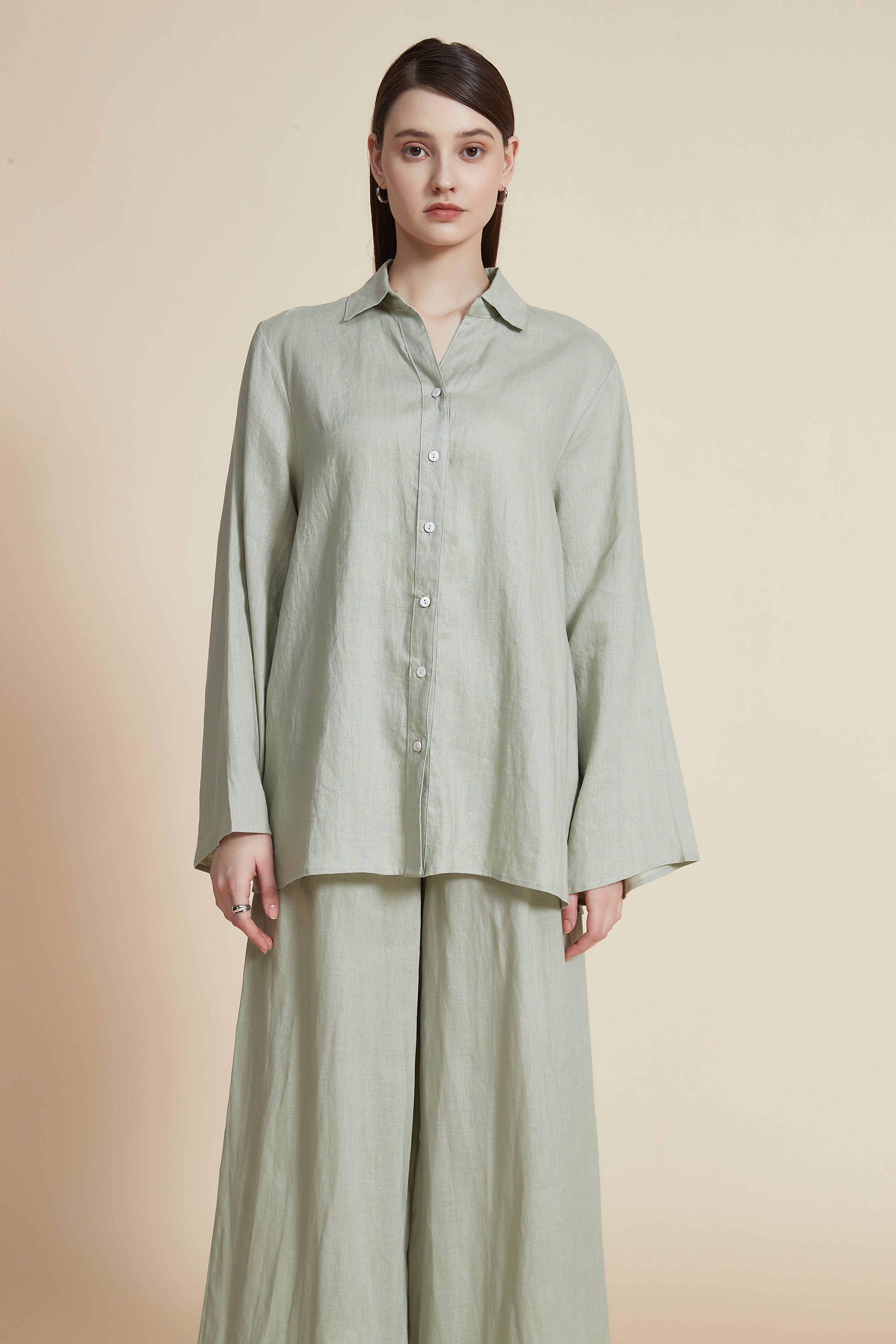 Long Sleeve Loose Shirt with Collar