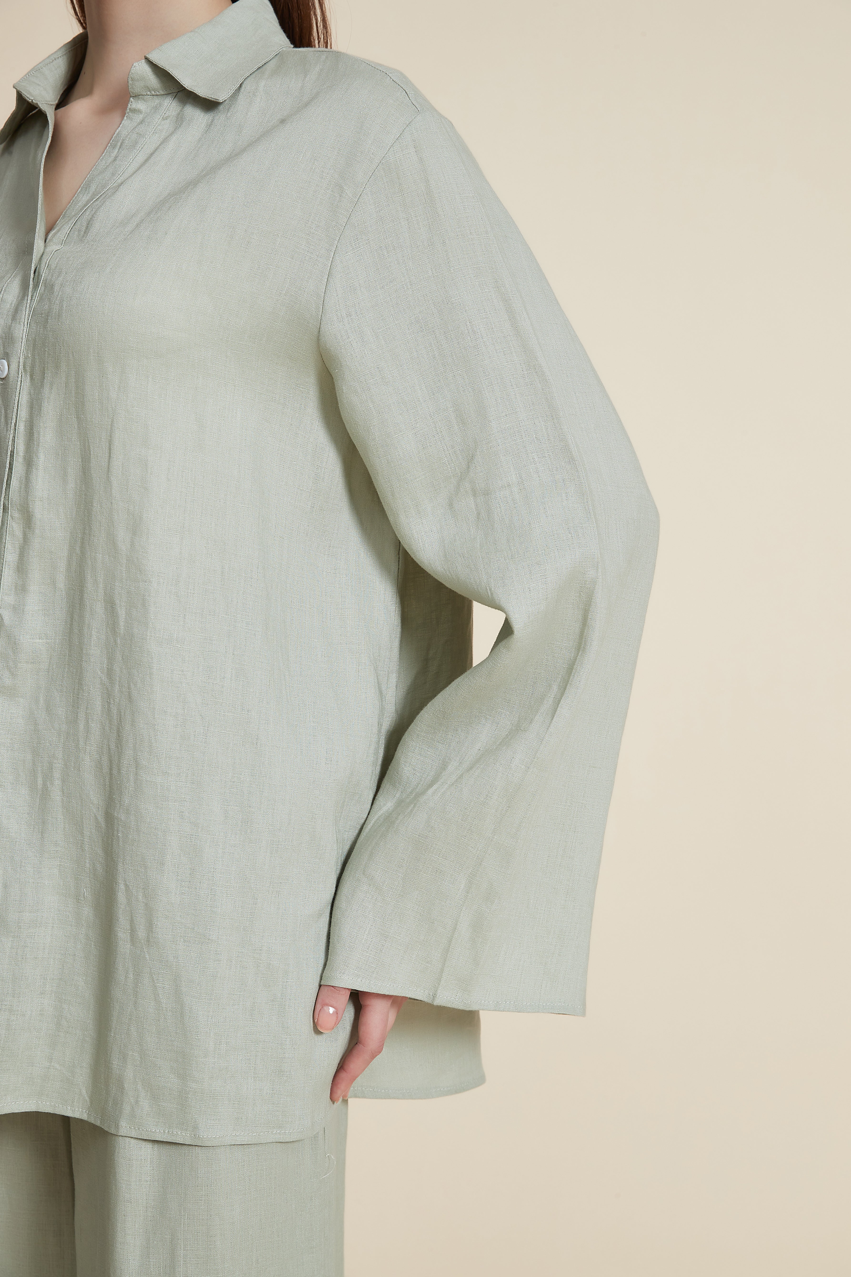 Long Sleeve Loose Shirt with Collar