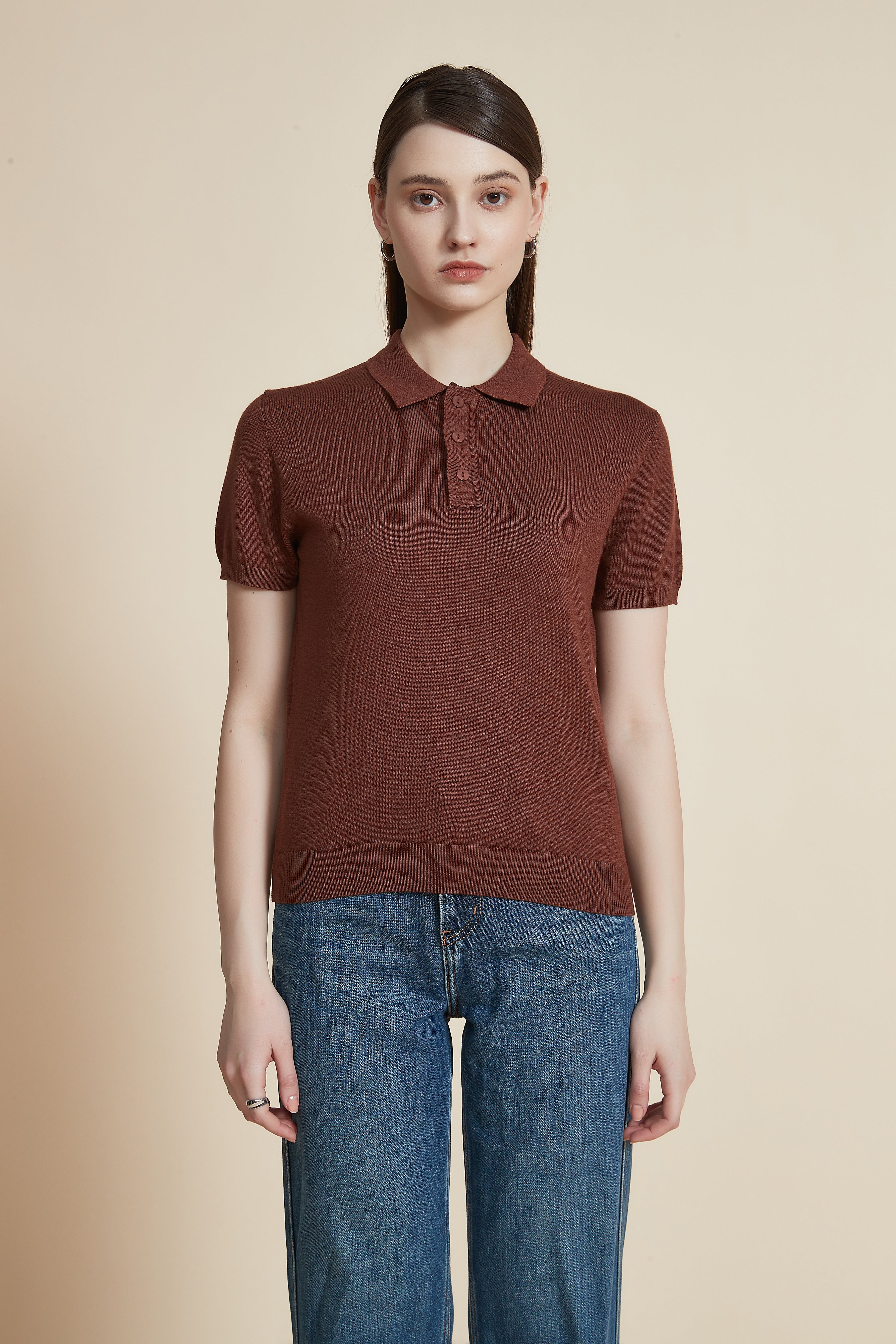 Plain Solid Half Sleeve Shirt with Collar and Buttons