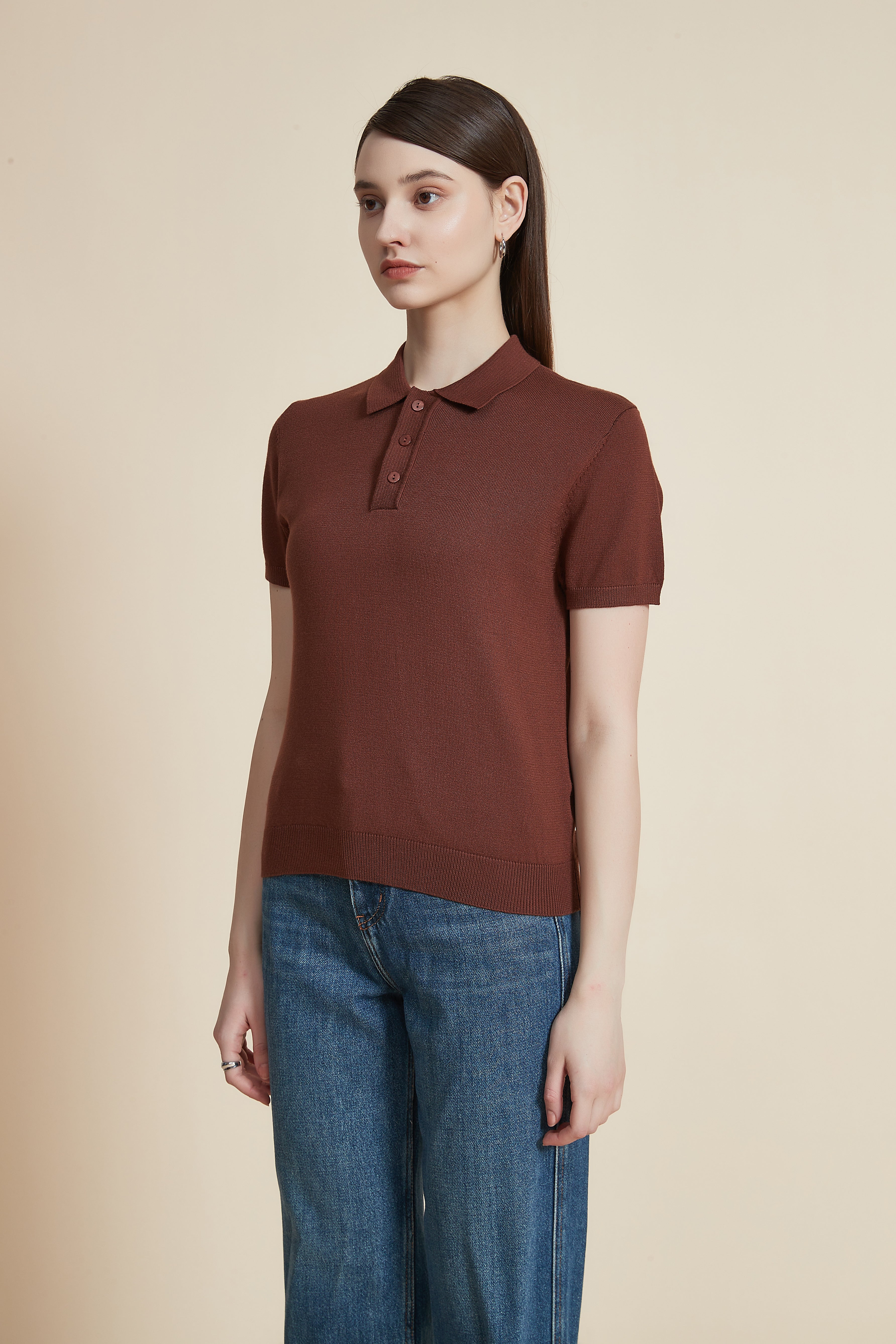 Plain Solid Half Sleeve Shirt with Collar and Buttons