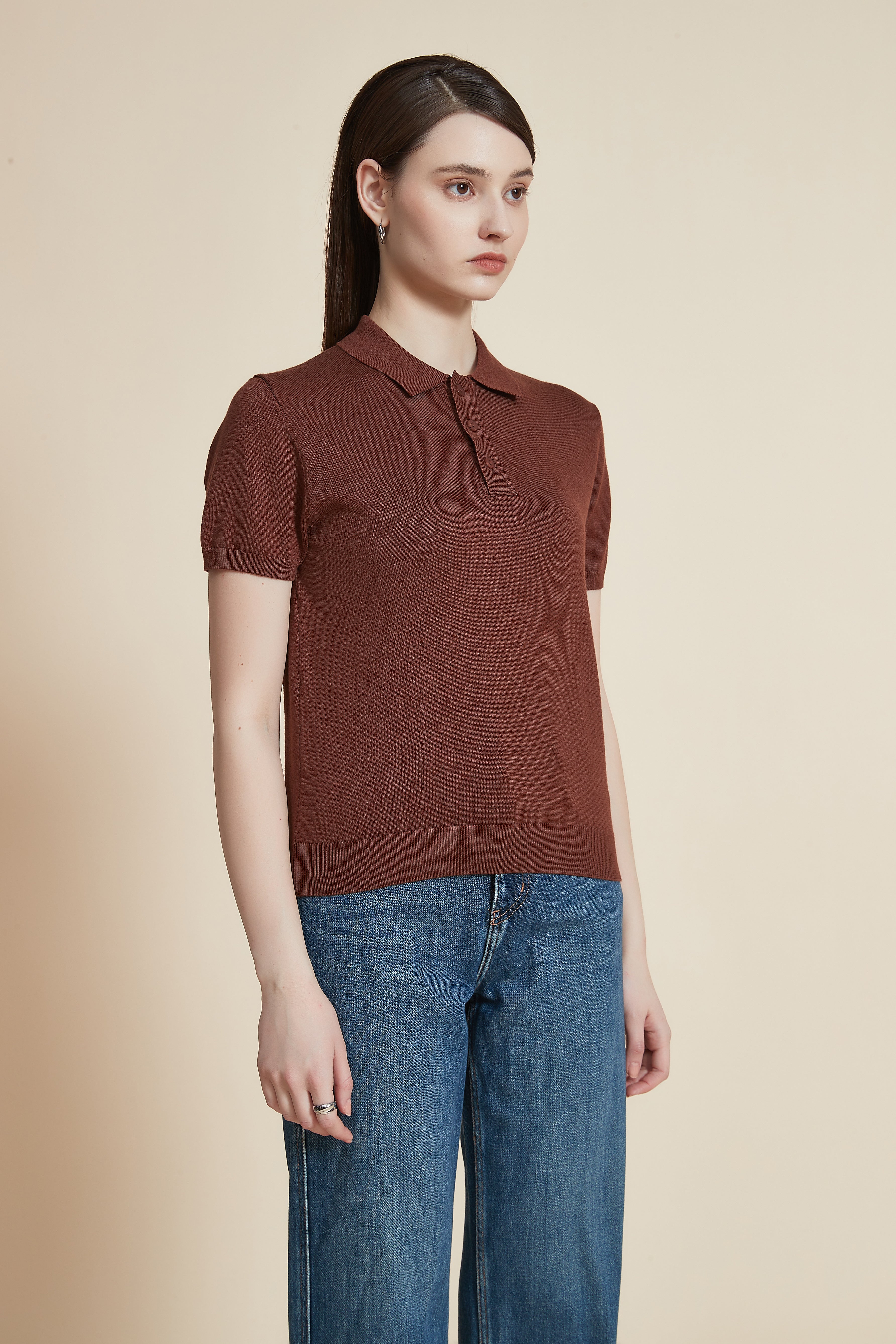 Plain Solid Half Sleeve Shirt with Collar and Buttons