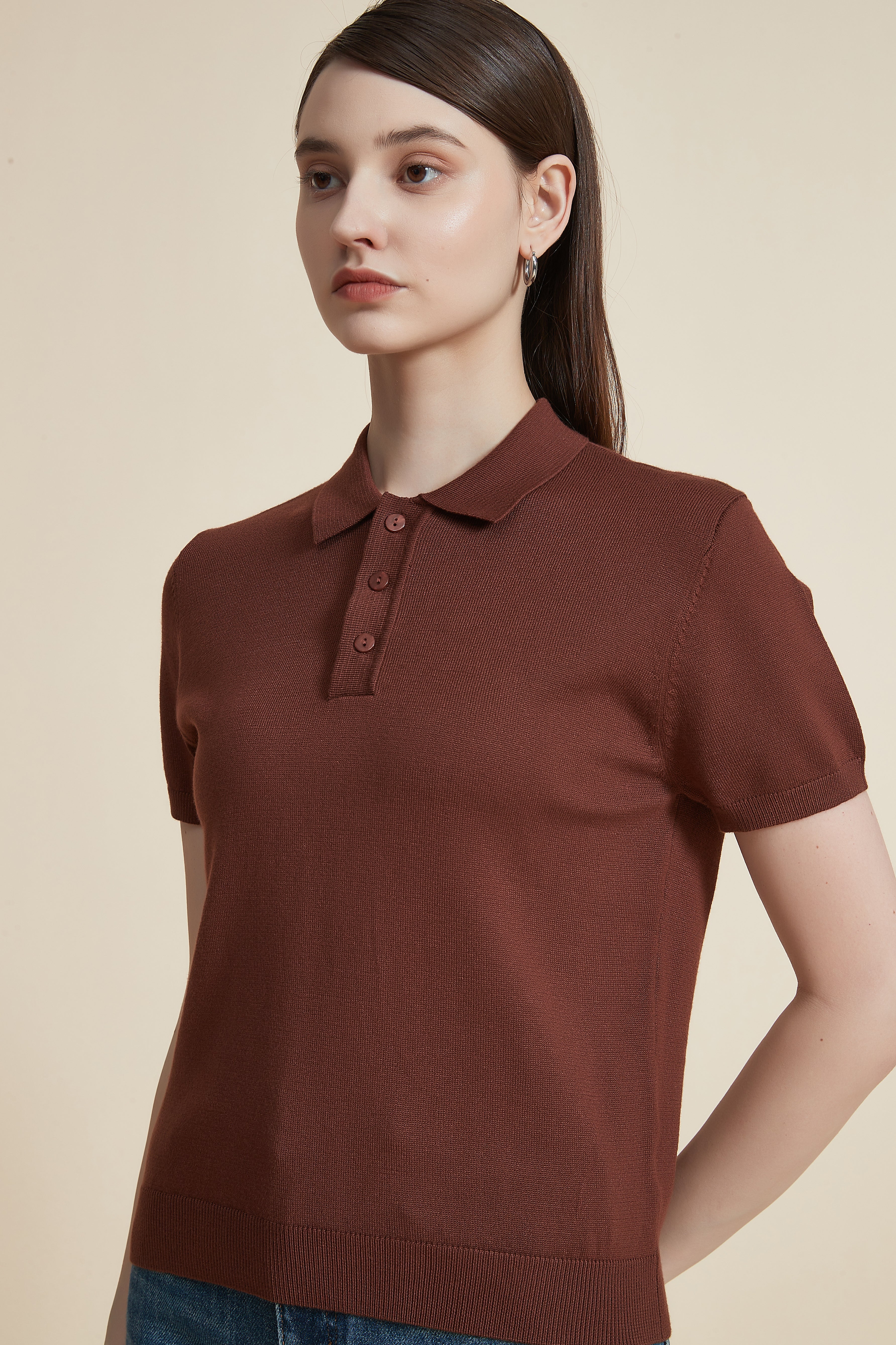 Plain Solid Half Sleeve Shirt with Collar and Buttons