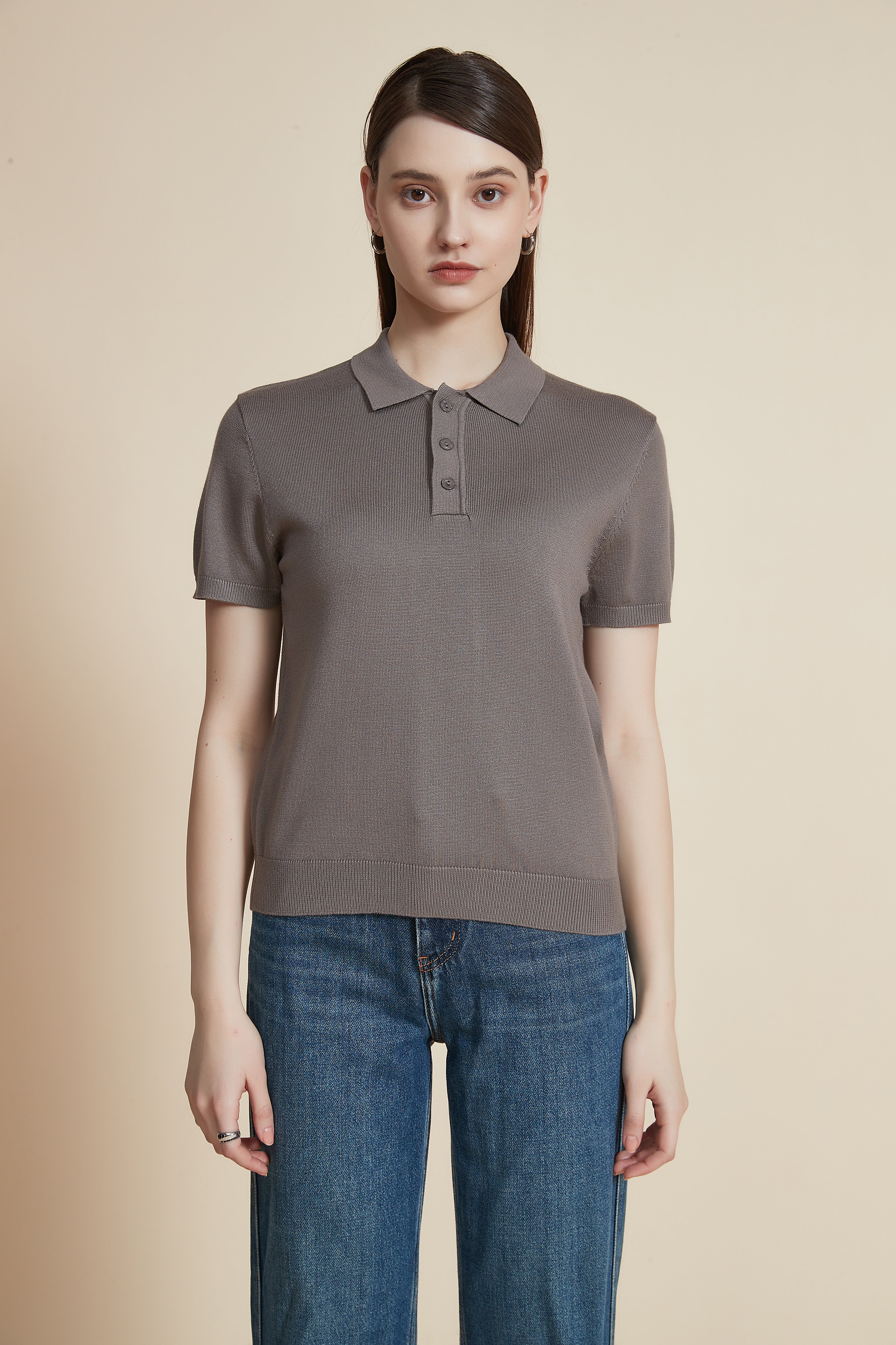 Plain Solid Half Sleeve Shirt with Collar and Buttons