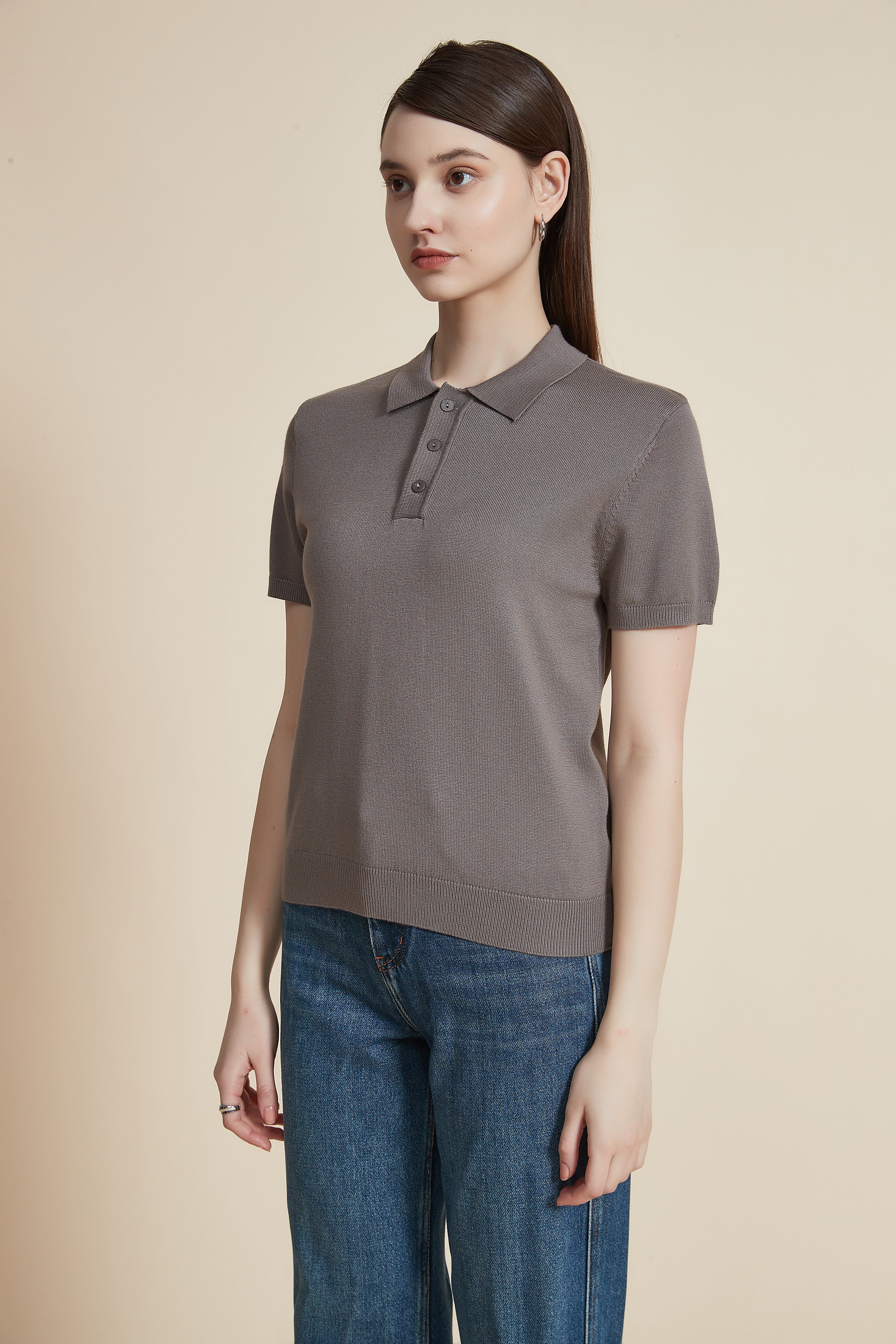 Plain Solid Half Sleeve Shirt with Collar and Buttons