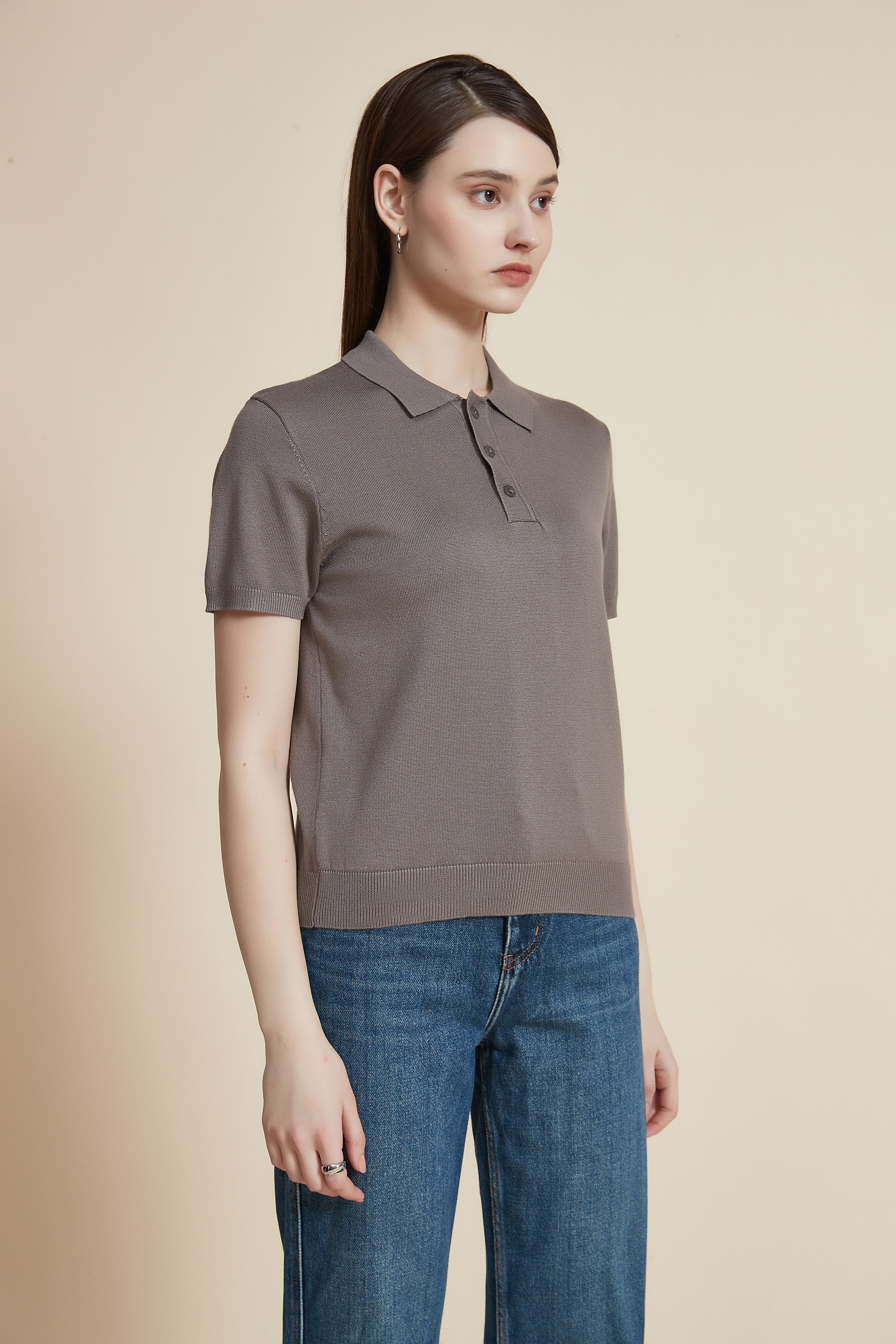 Plain Solid Half Sleeve Shirt with Collar and Buttons