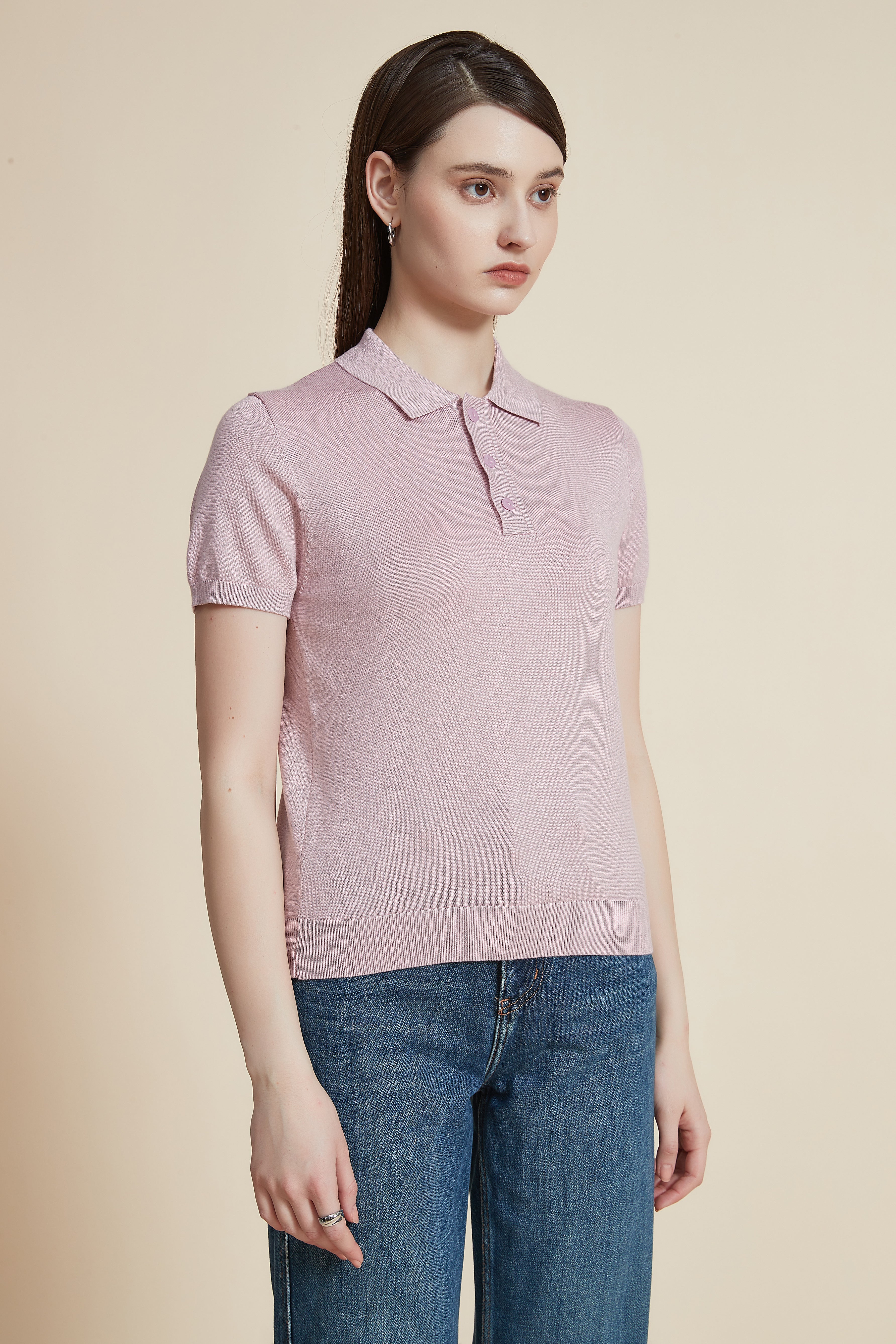 Plain Solid Half Sleeve Shirt with Collar and Buttons