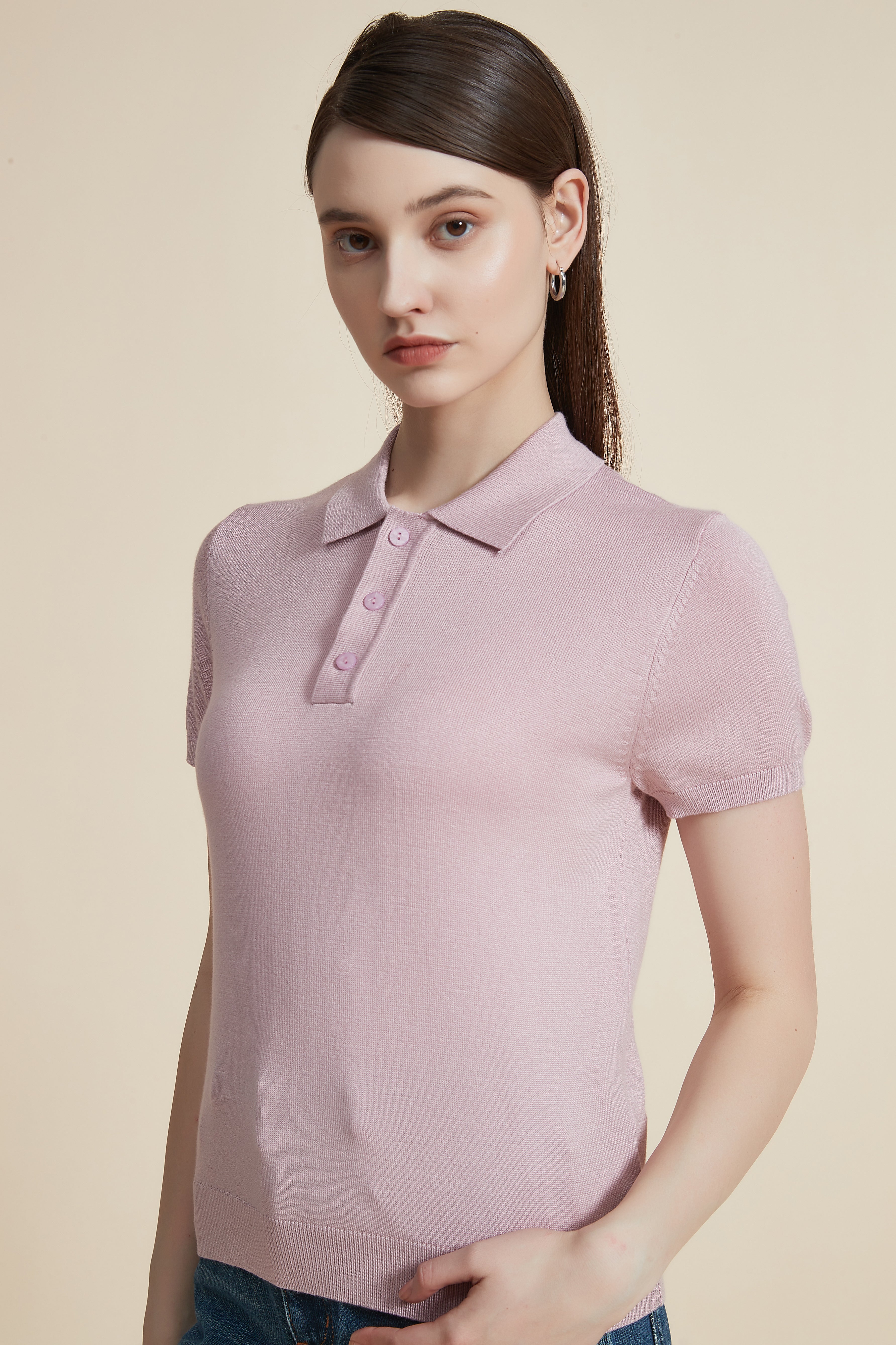 Plain Solid Half Sleeve Shirt with Collar and Buttons