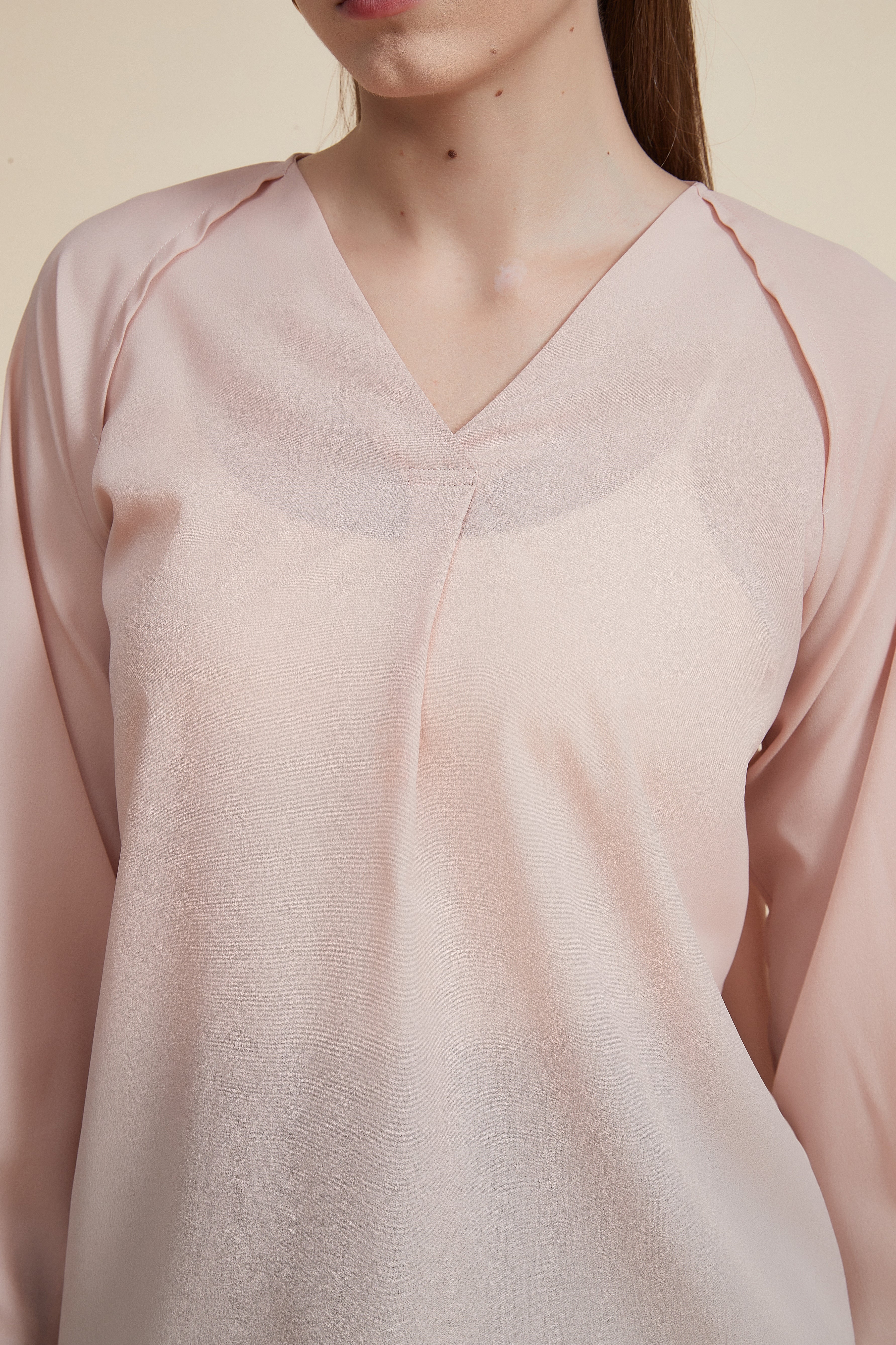 Plain long-sleeve top