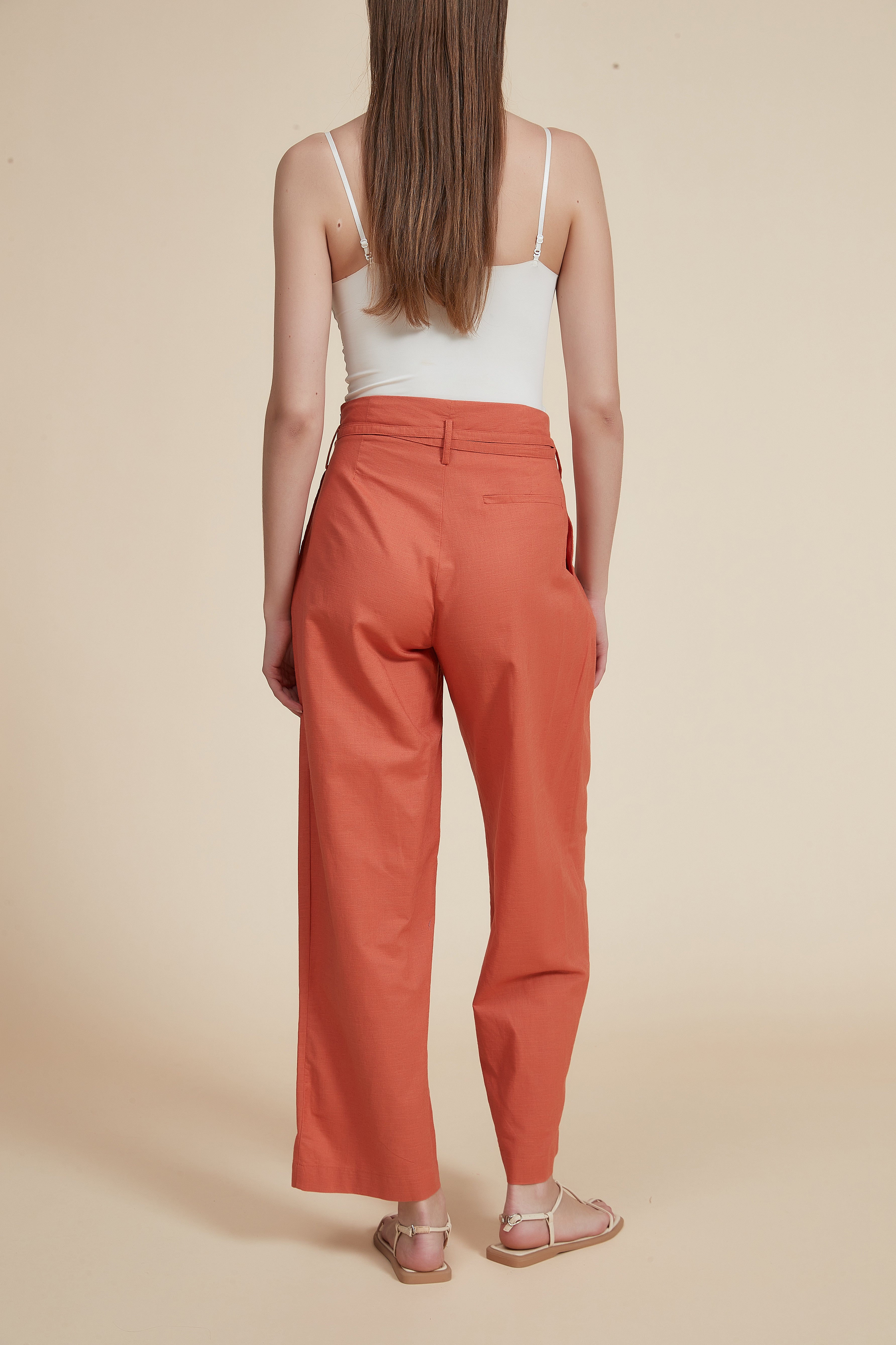 Wide High-Waisted Plain Trousers
