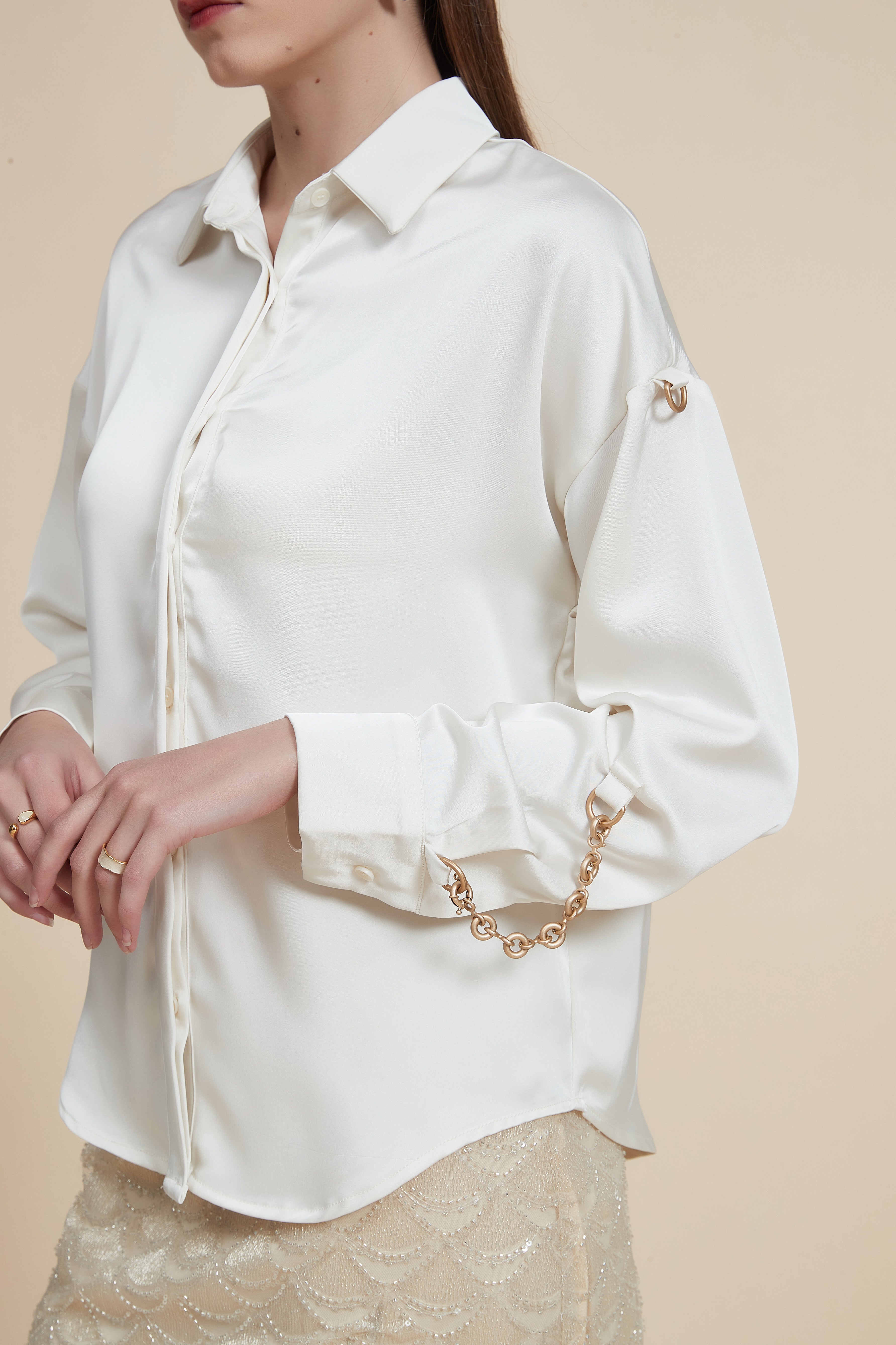 Long Sleeve Blouse with Front Buttons