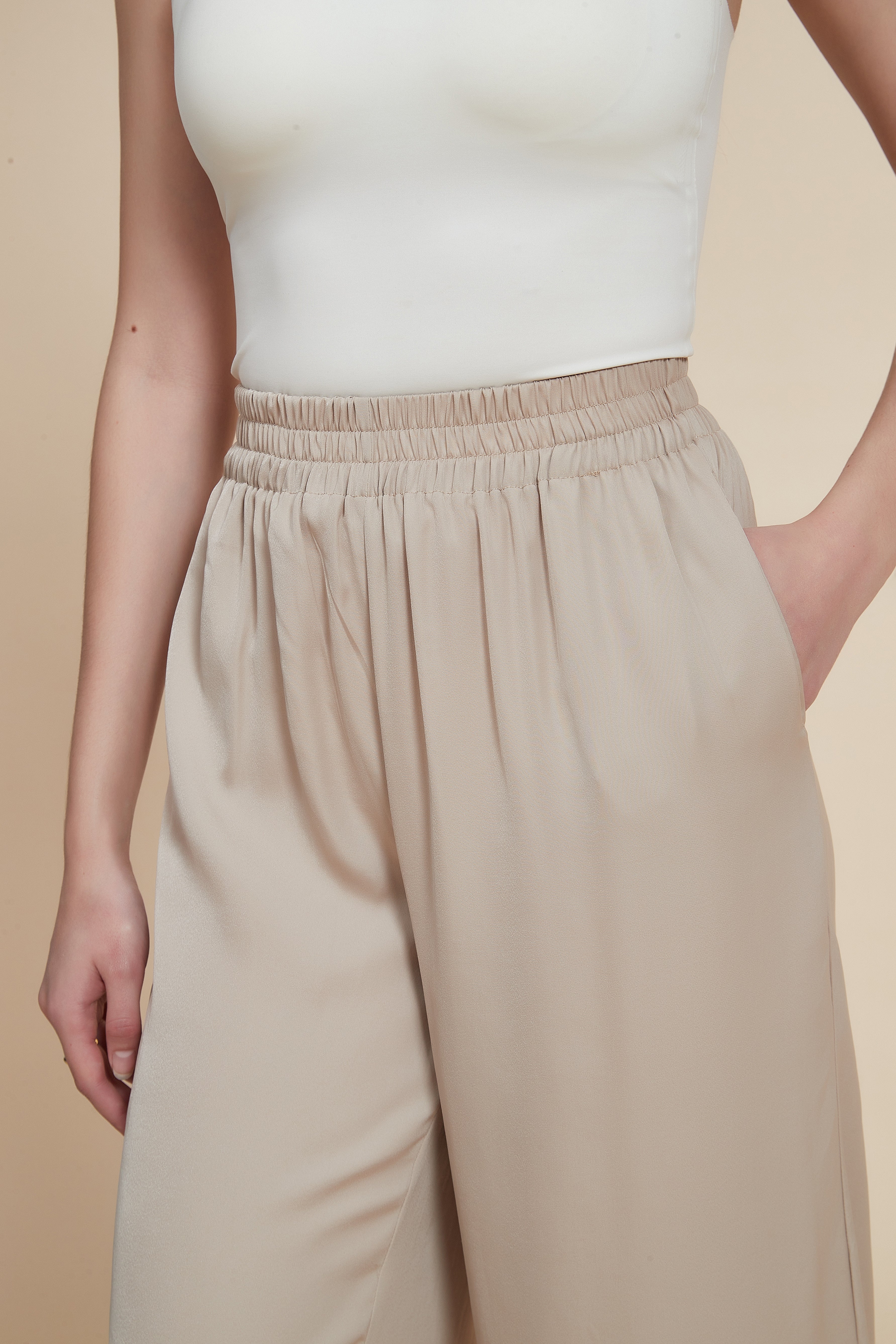 High-Waisted Wide-Leg Trousers