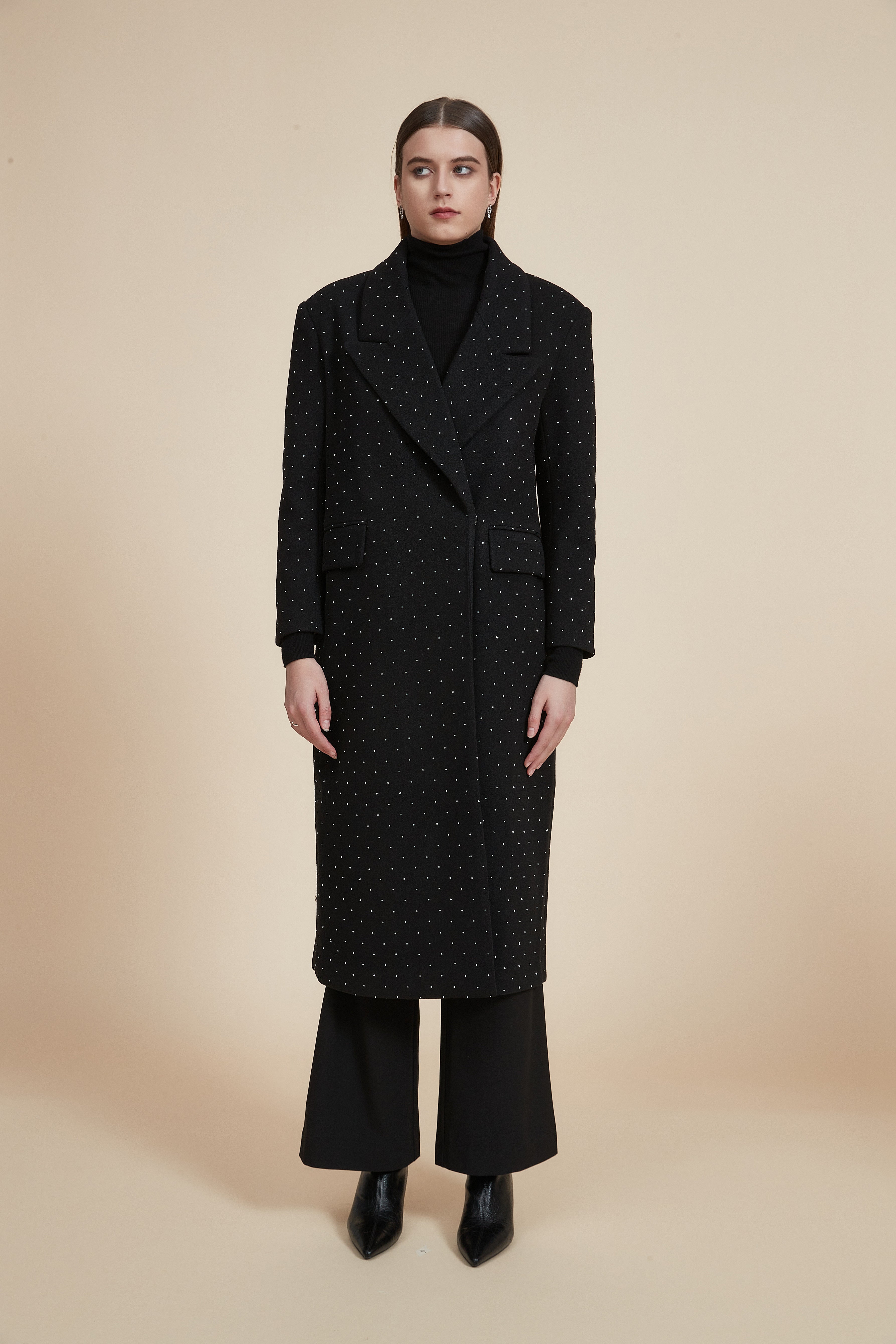 Long Jacket with Front Pockets and Long Sleeves