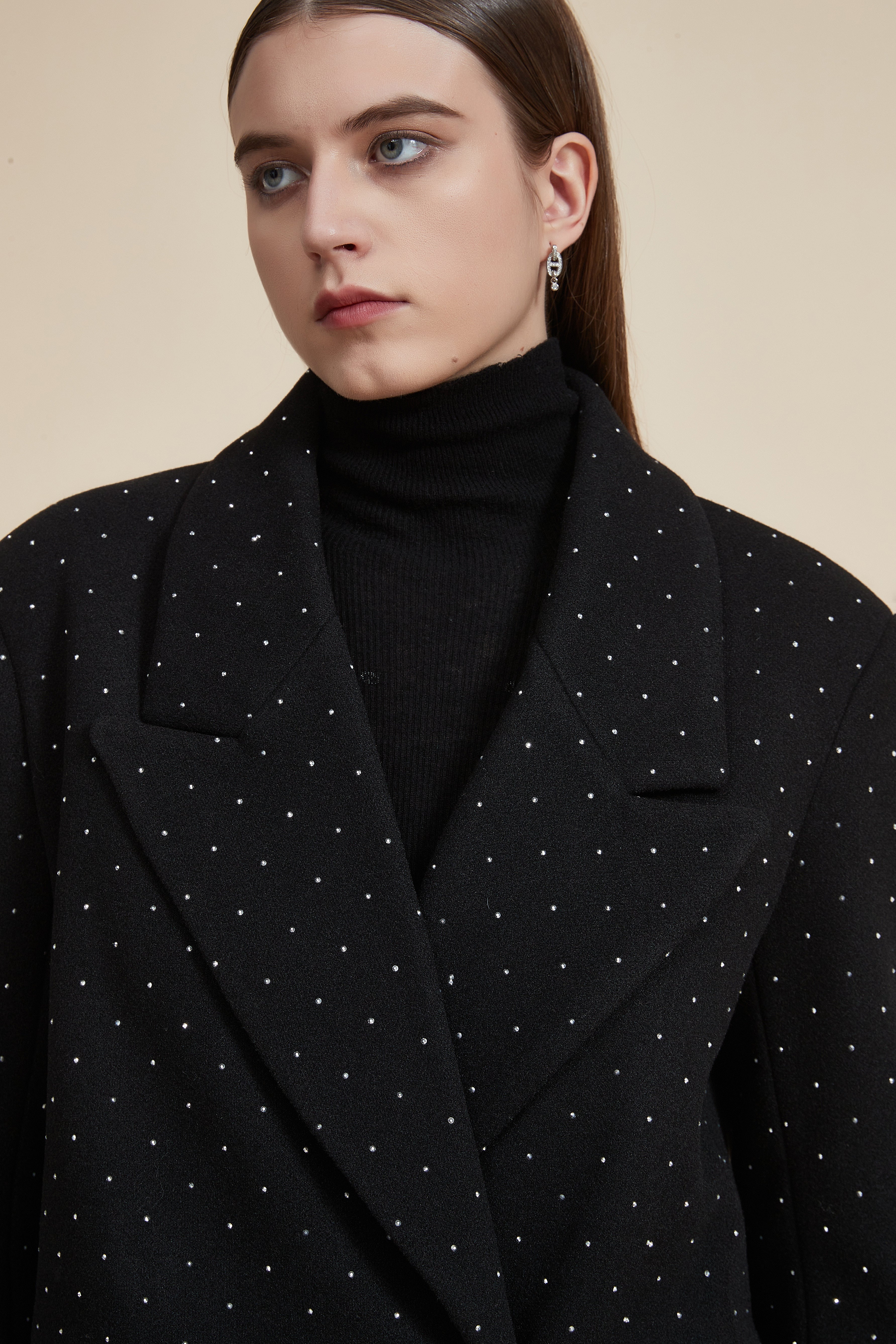 Long Jacket with Front Pockets and Long Sleeves
