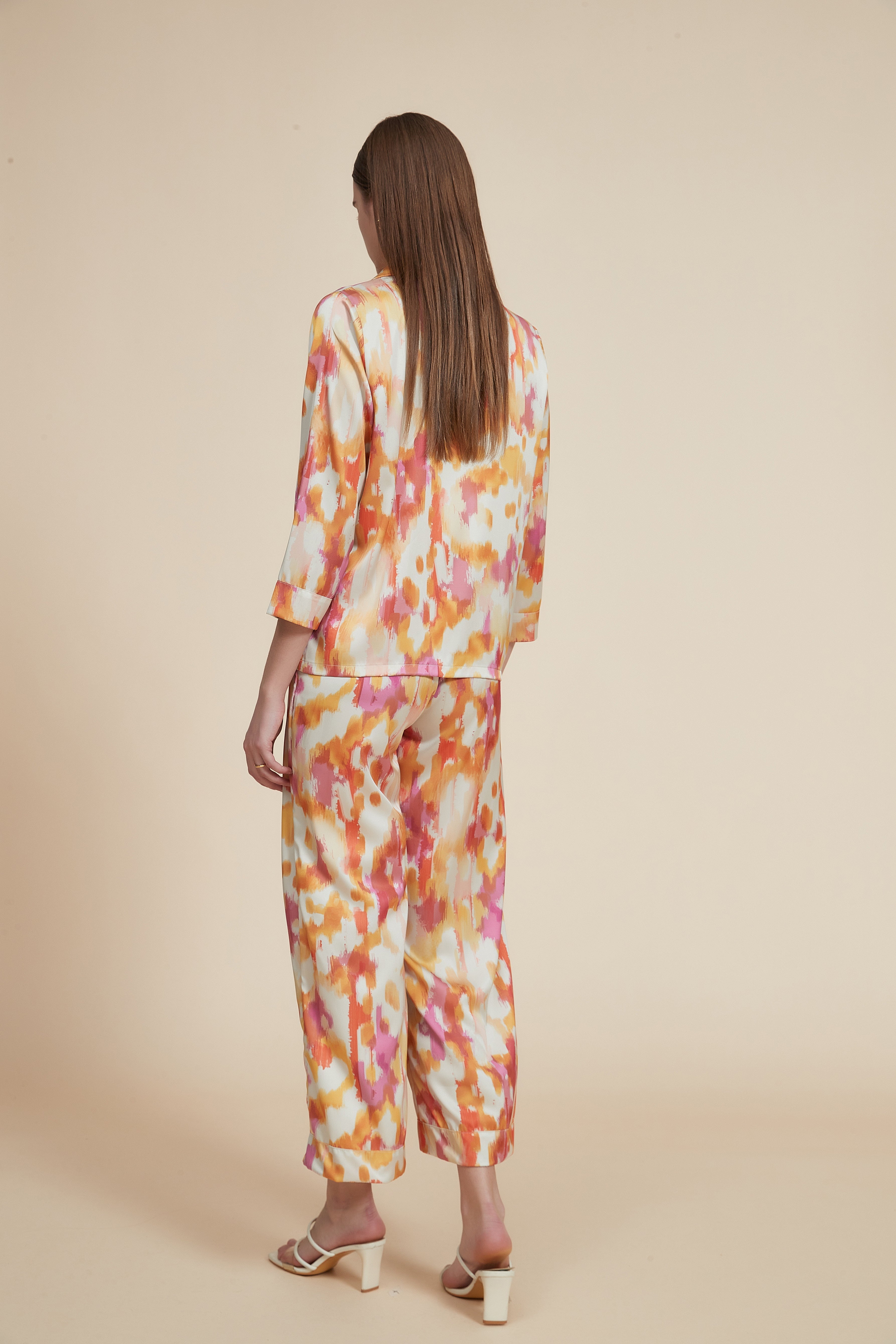 Printed 3/4-sleeve pajamas