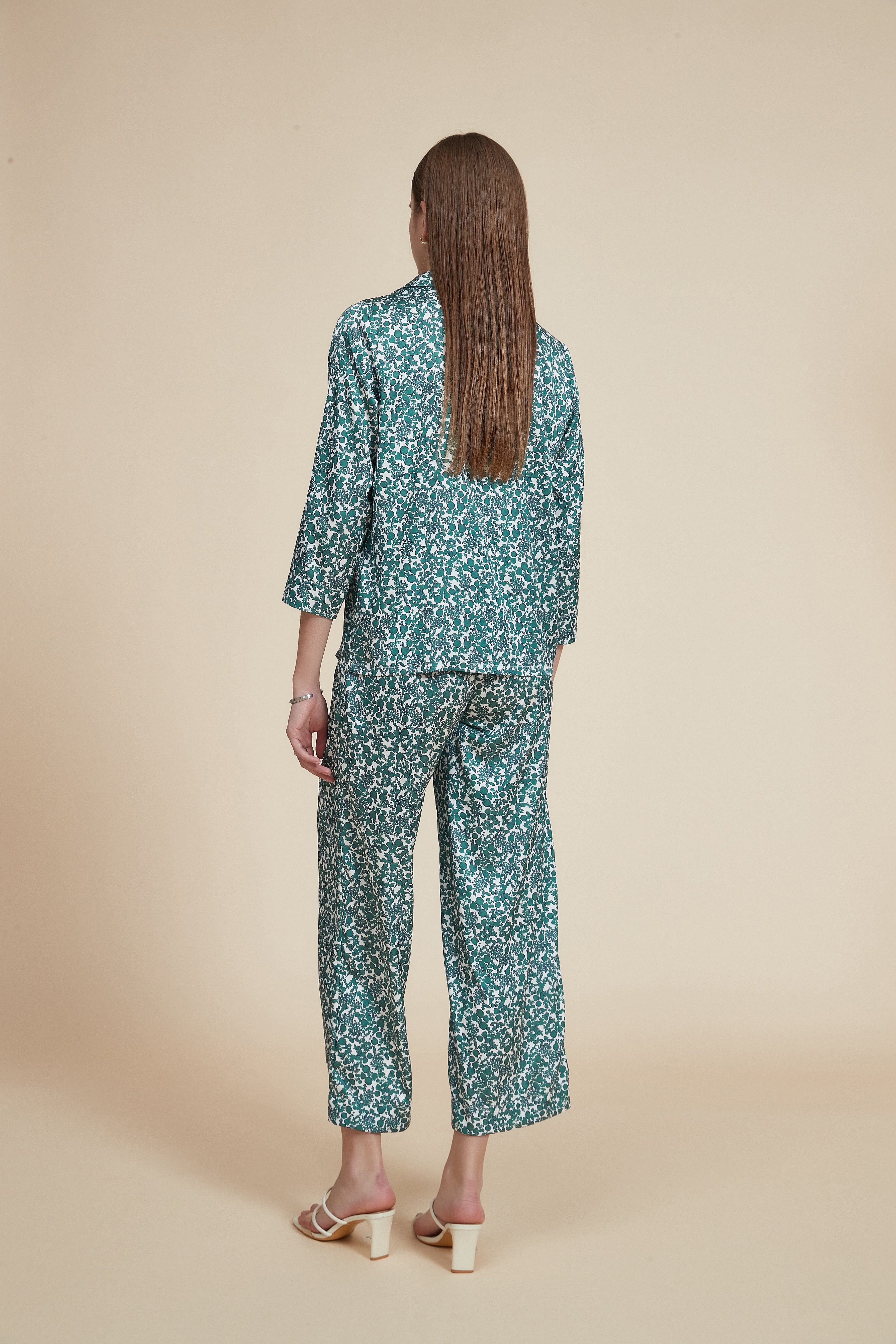 بيجاما بنقوش 3/4 كم