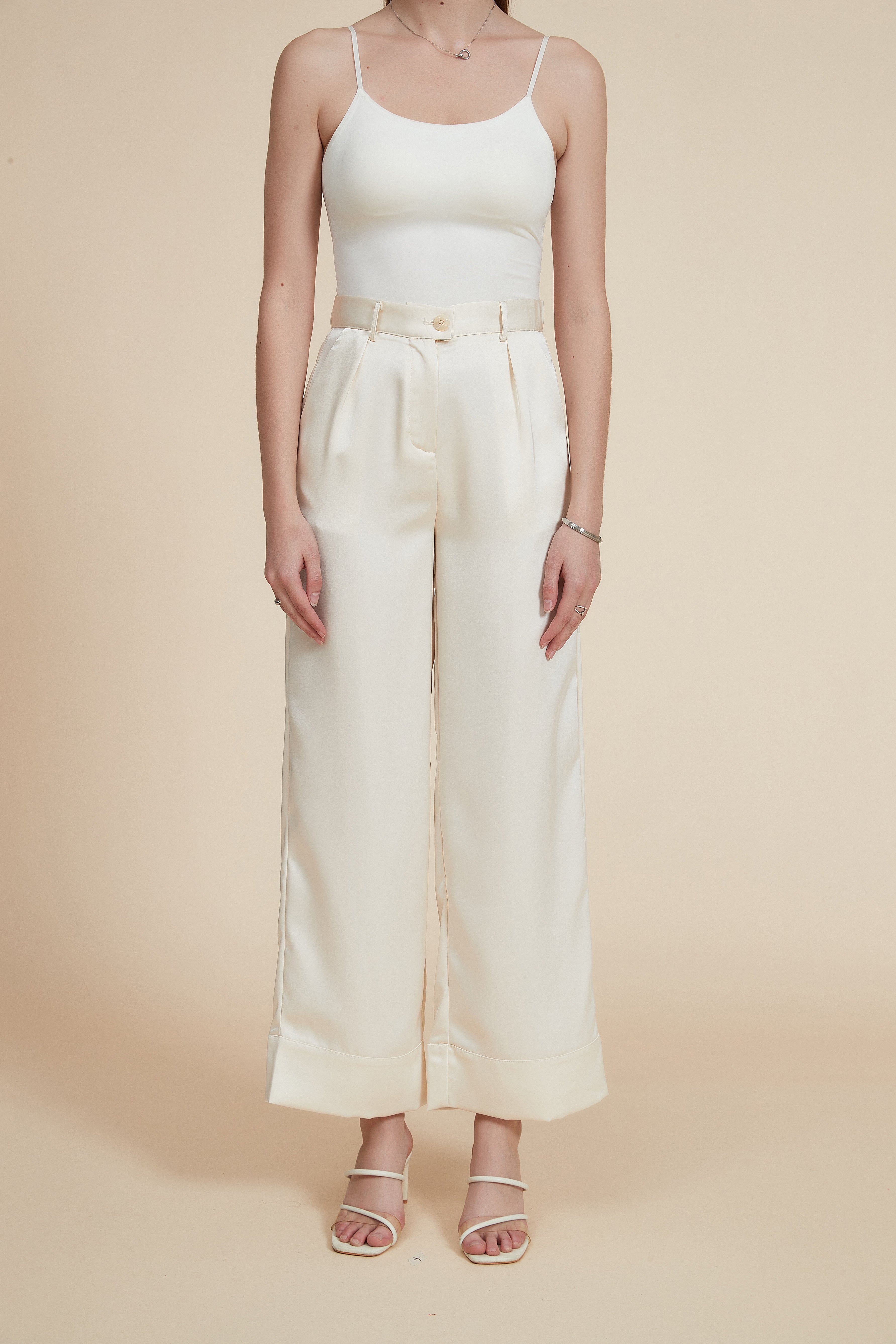 Plain Wide-Leg Pants