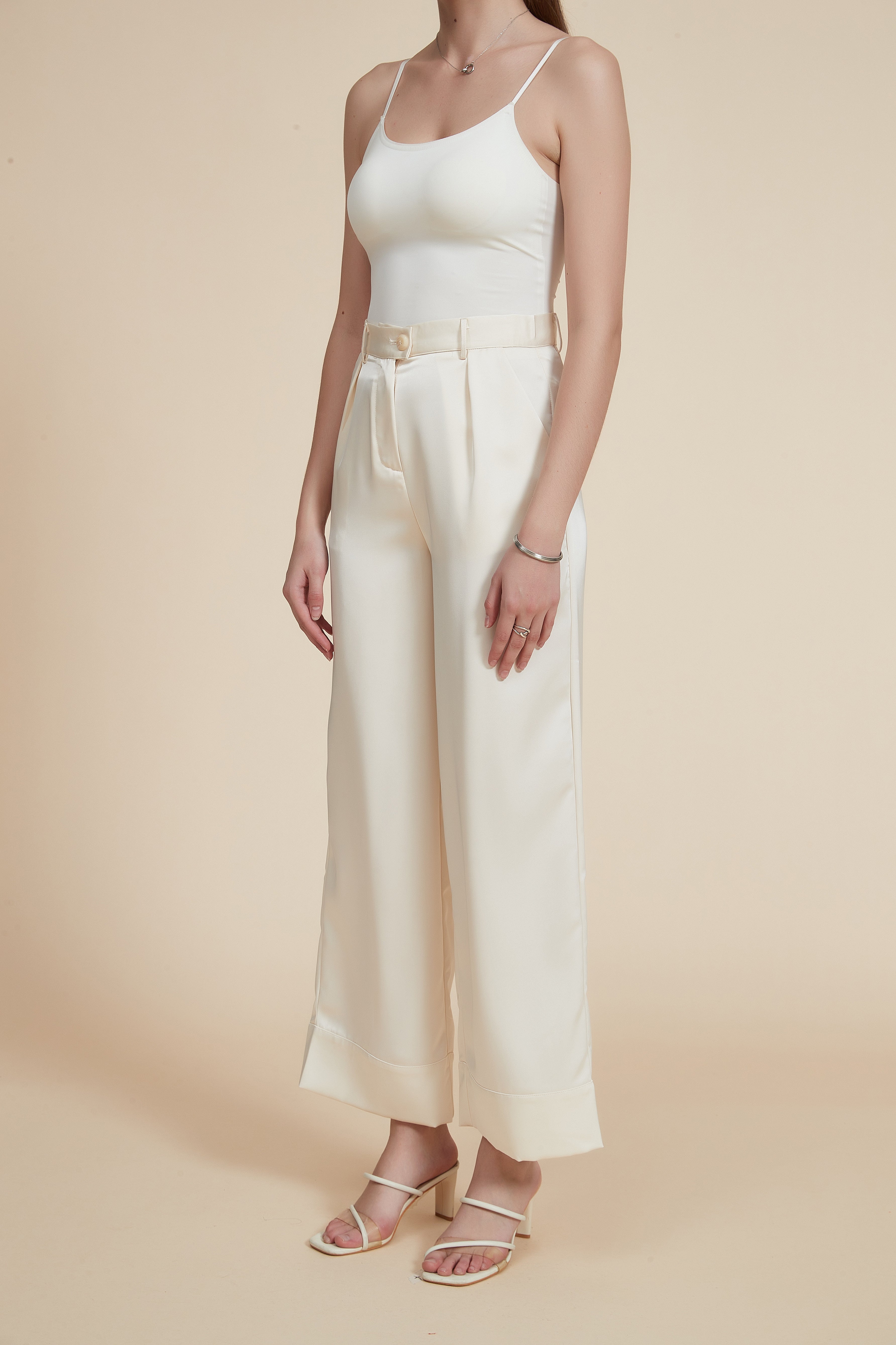 Plain Wide-Leg Pants