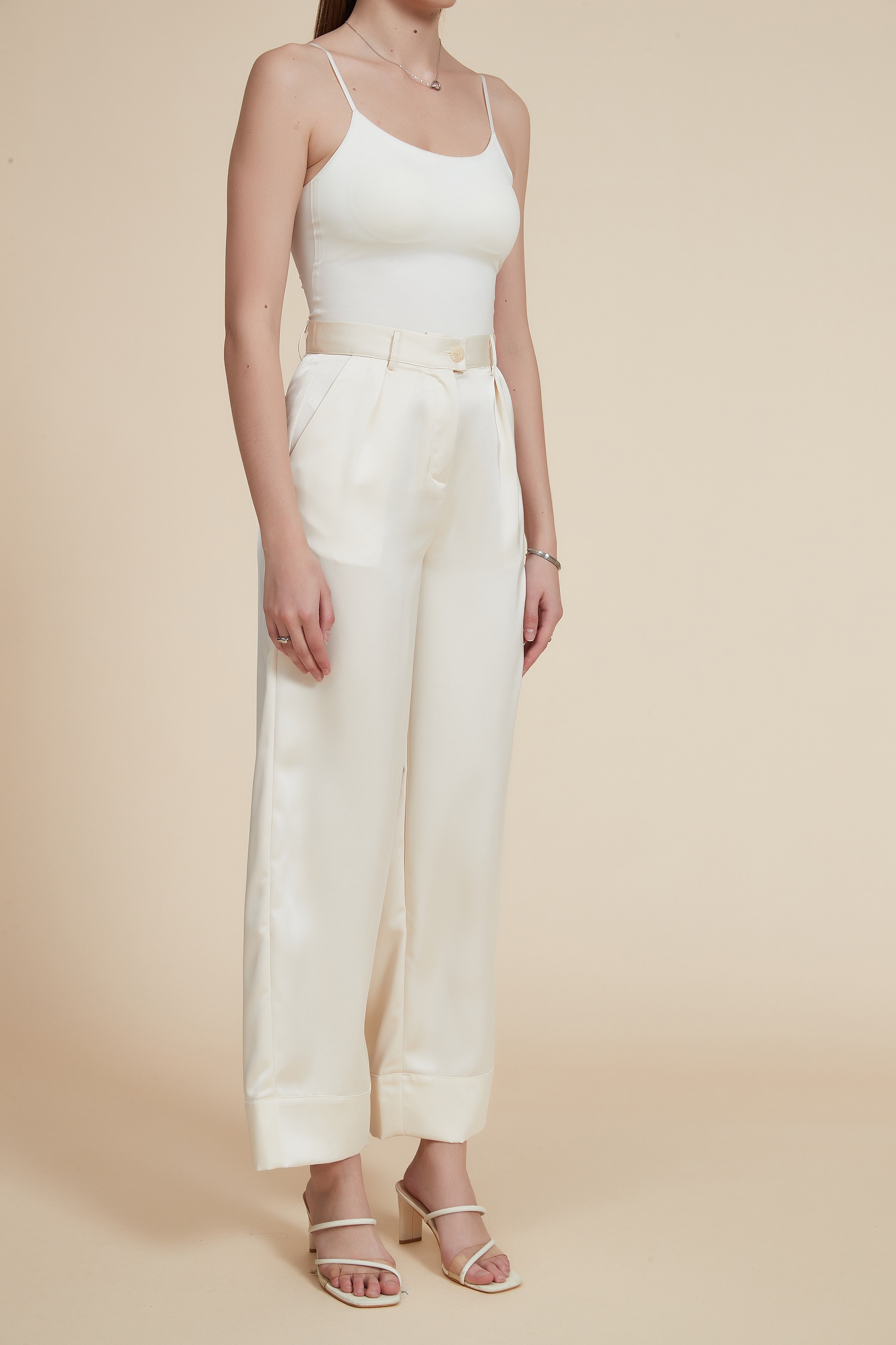 Plain Wide-Leg Pants