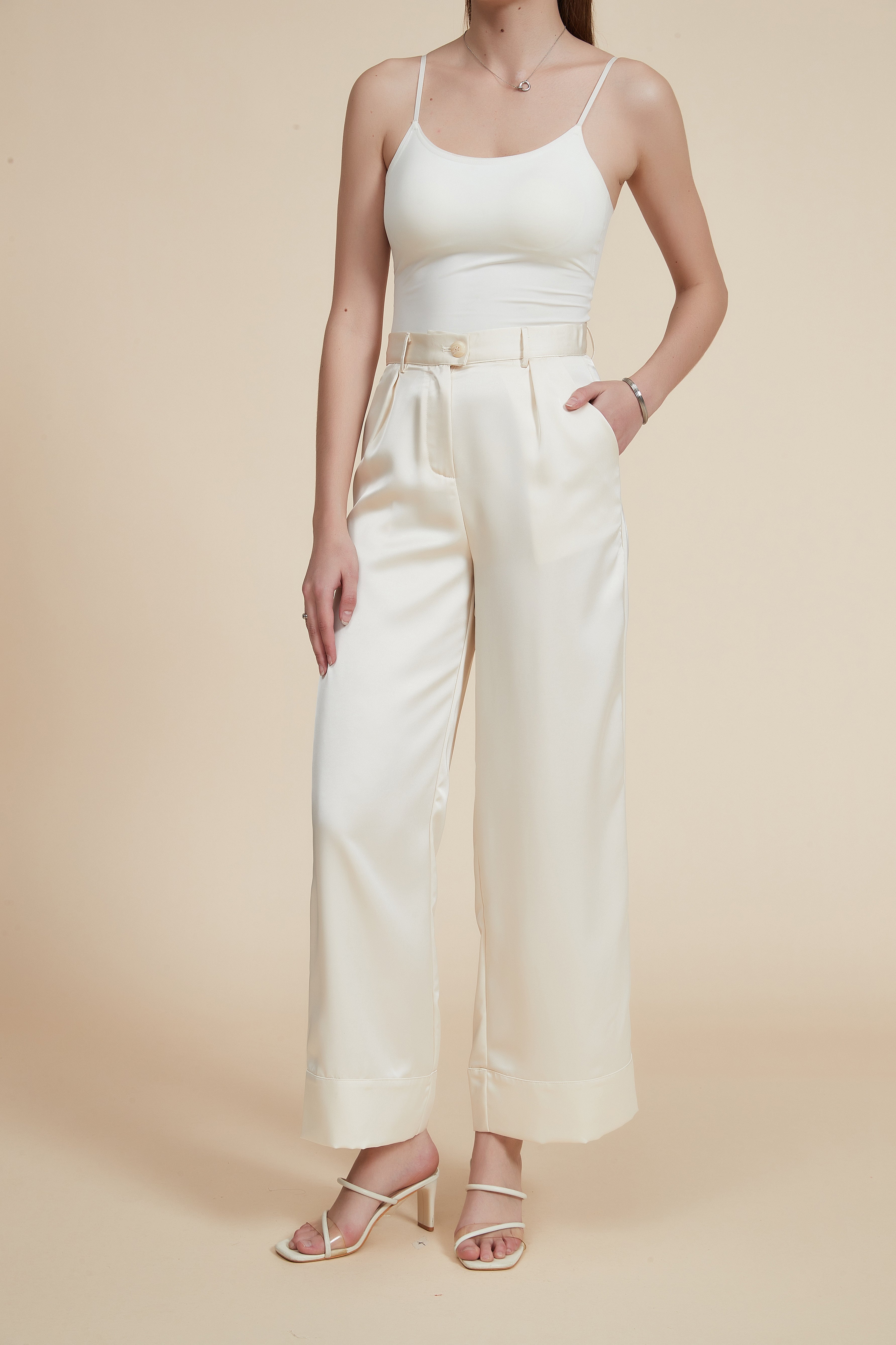 Plain Wide-Leg Pants