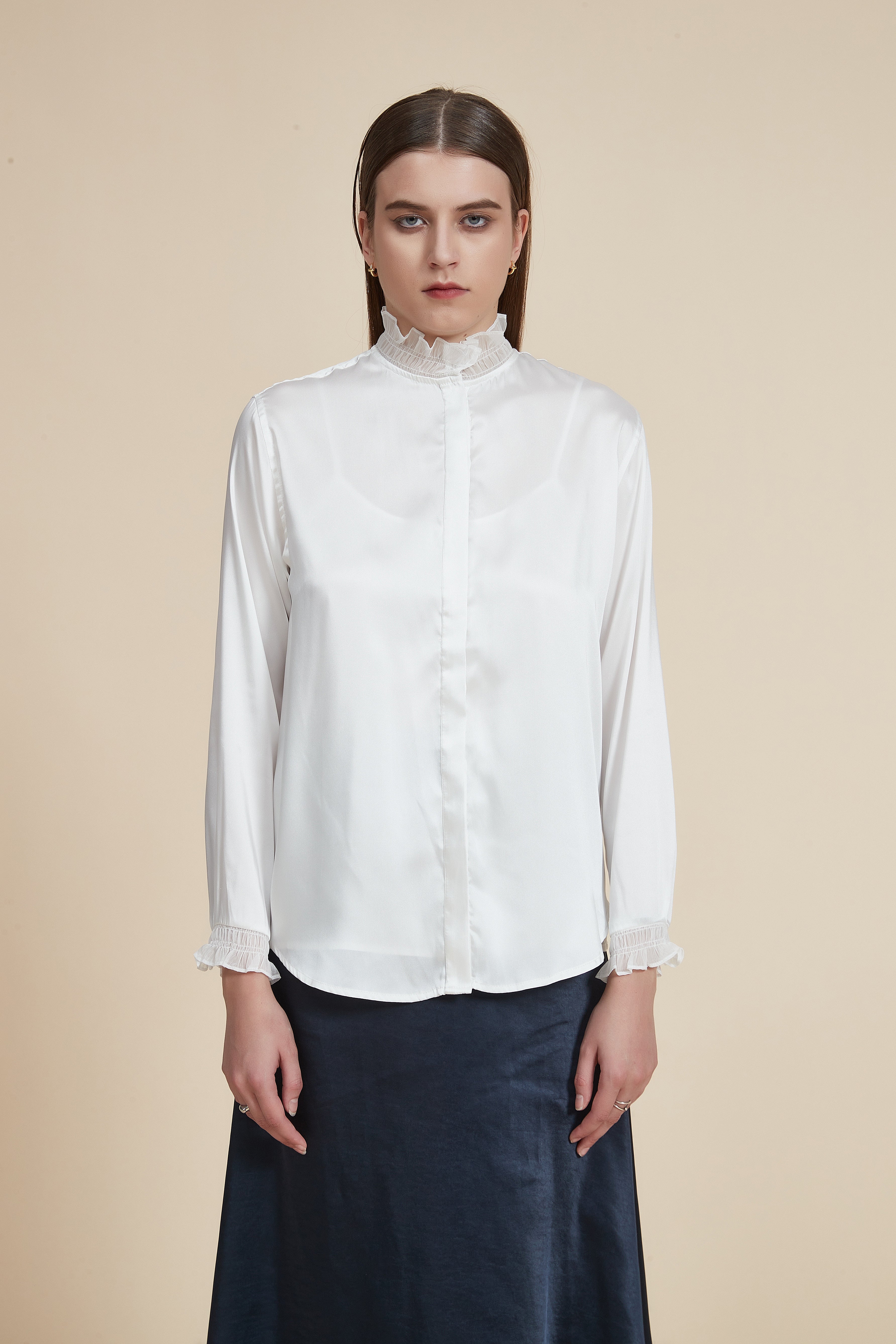 Long Sleeve High Neck Blouse