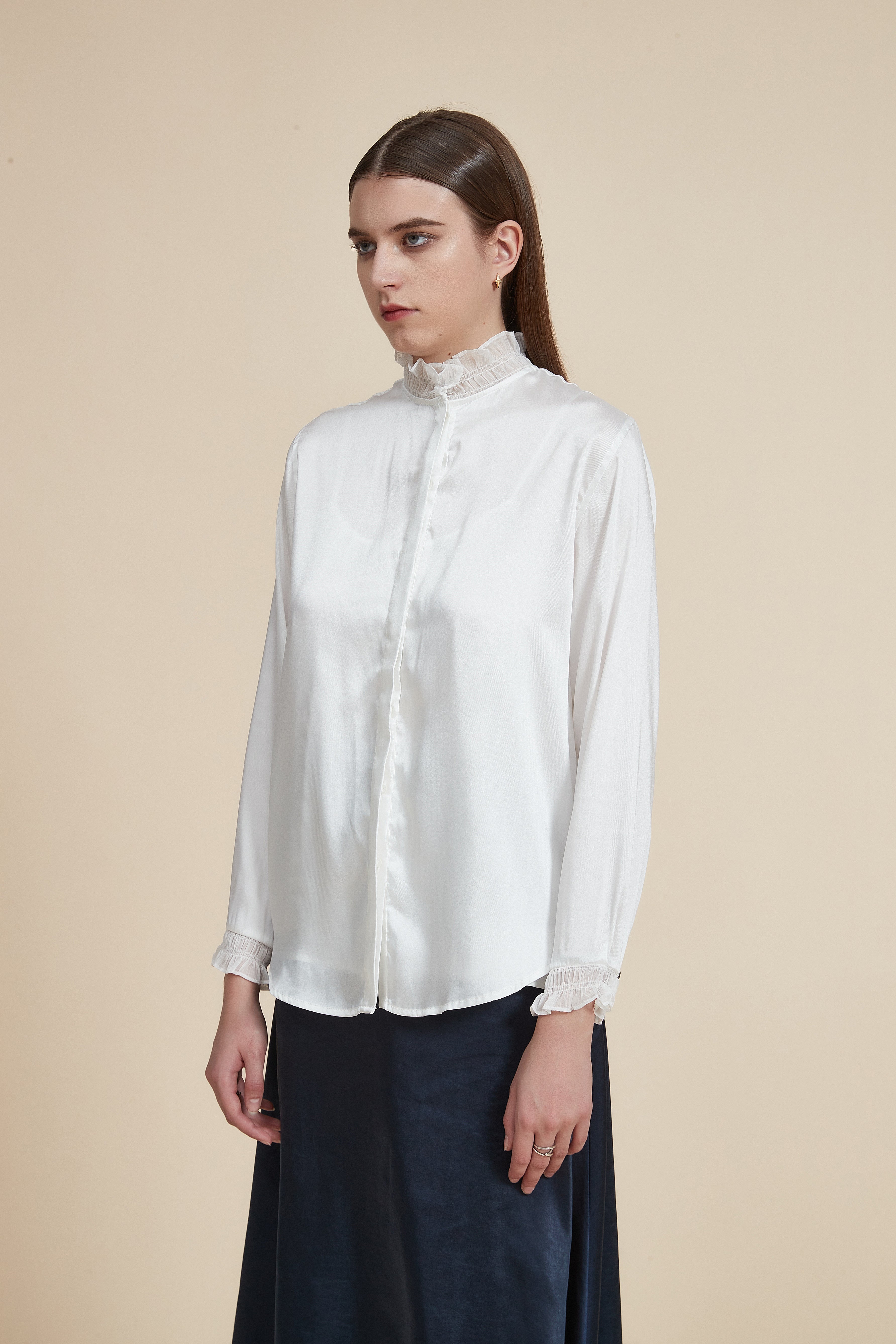Long Sleeve High Neck Blouse