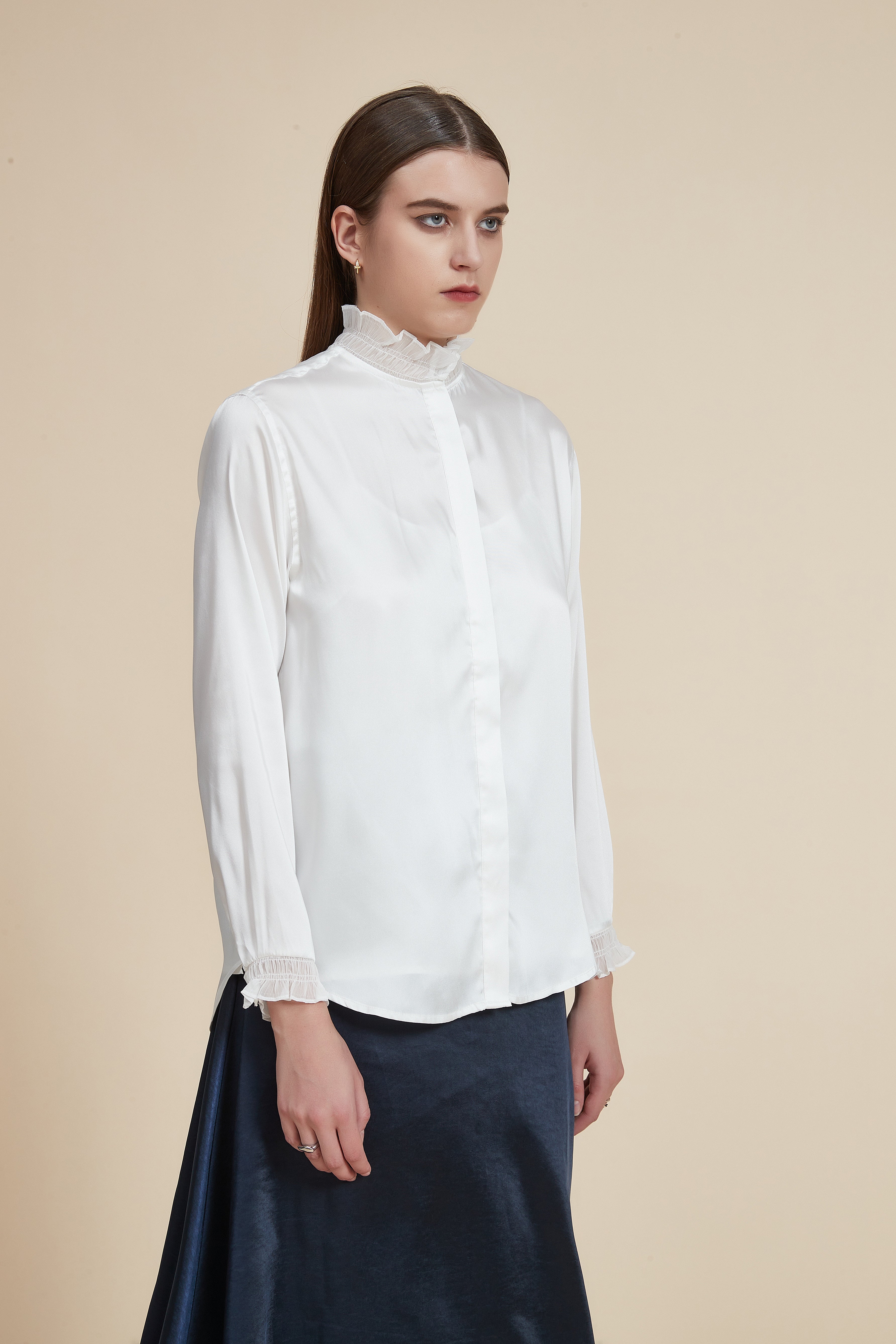 Long Sleeve High Neck Blouse