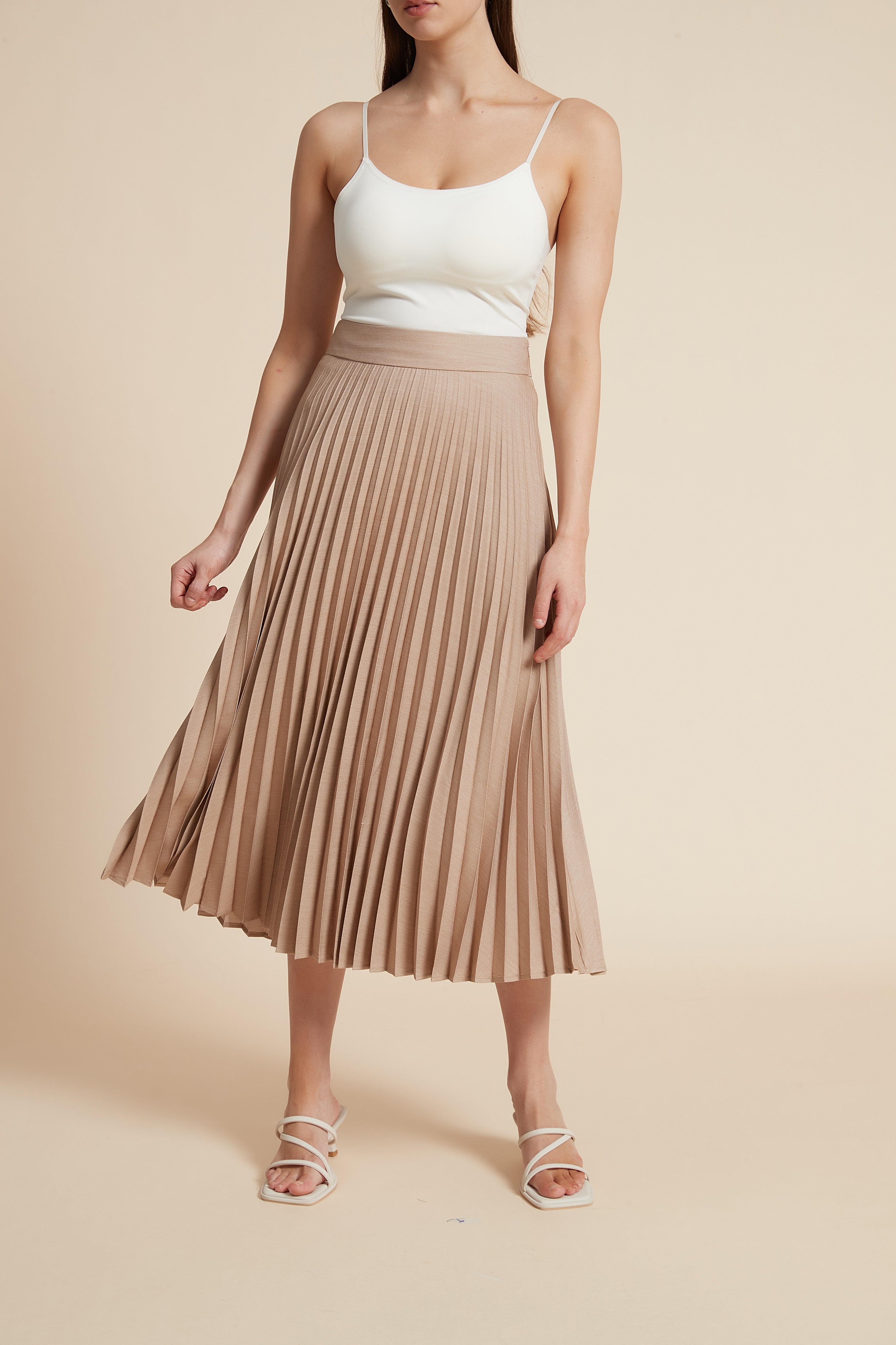 Pleated Midi Skirt