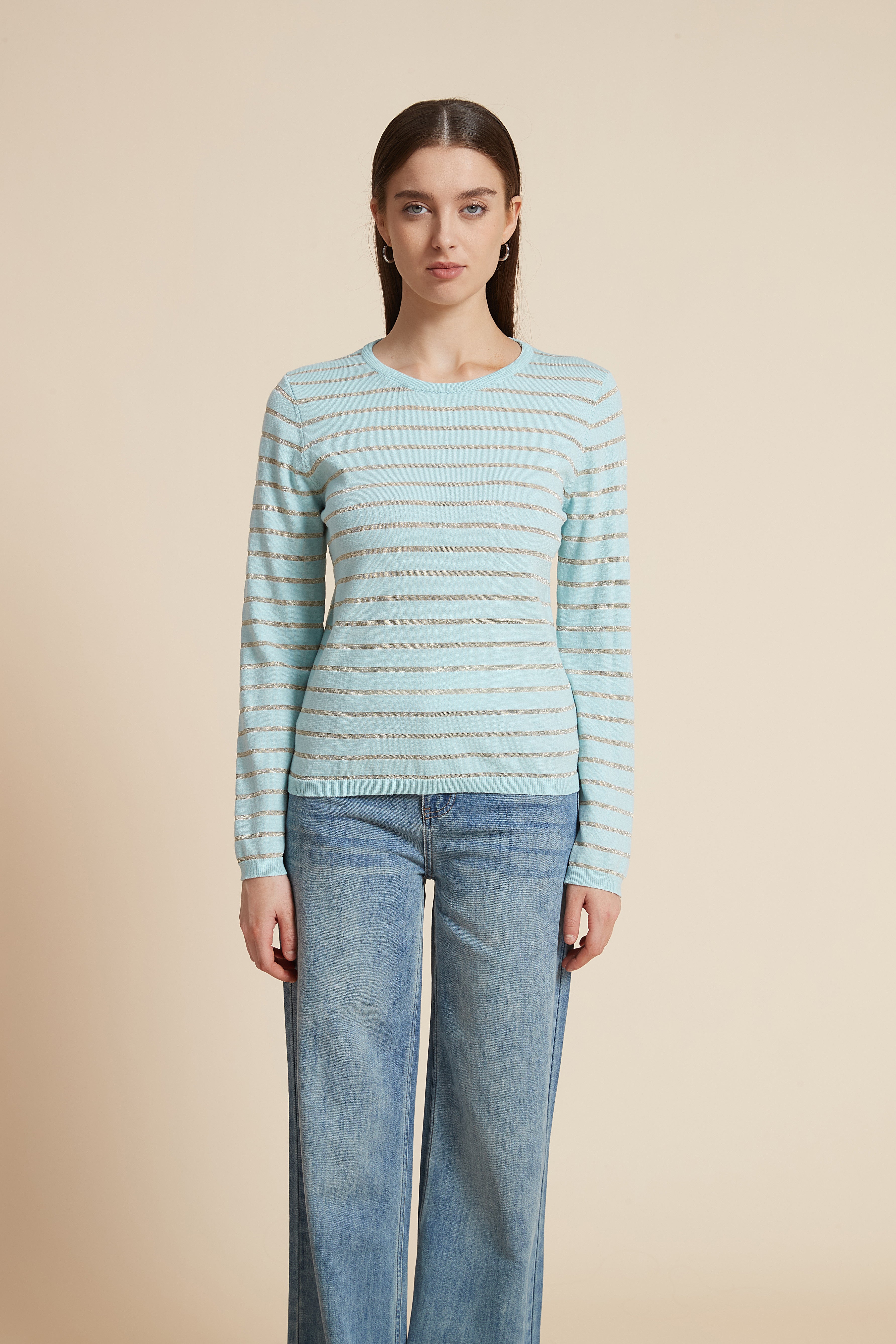 Striped Round Neck Blouse