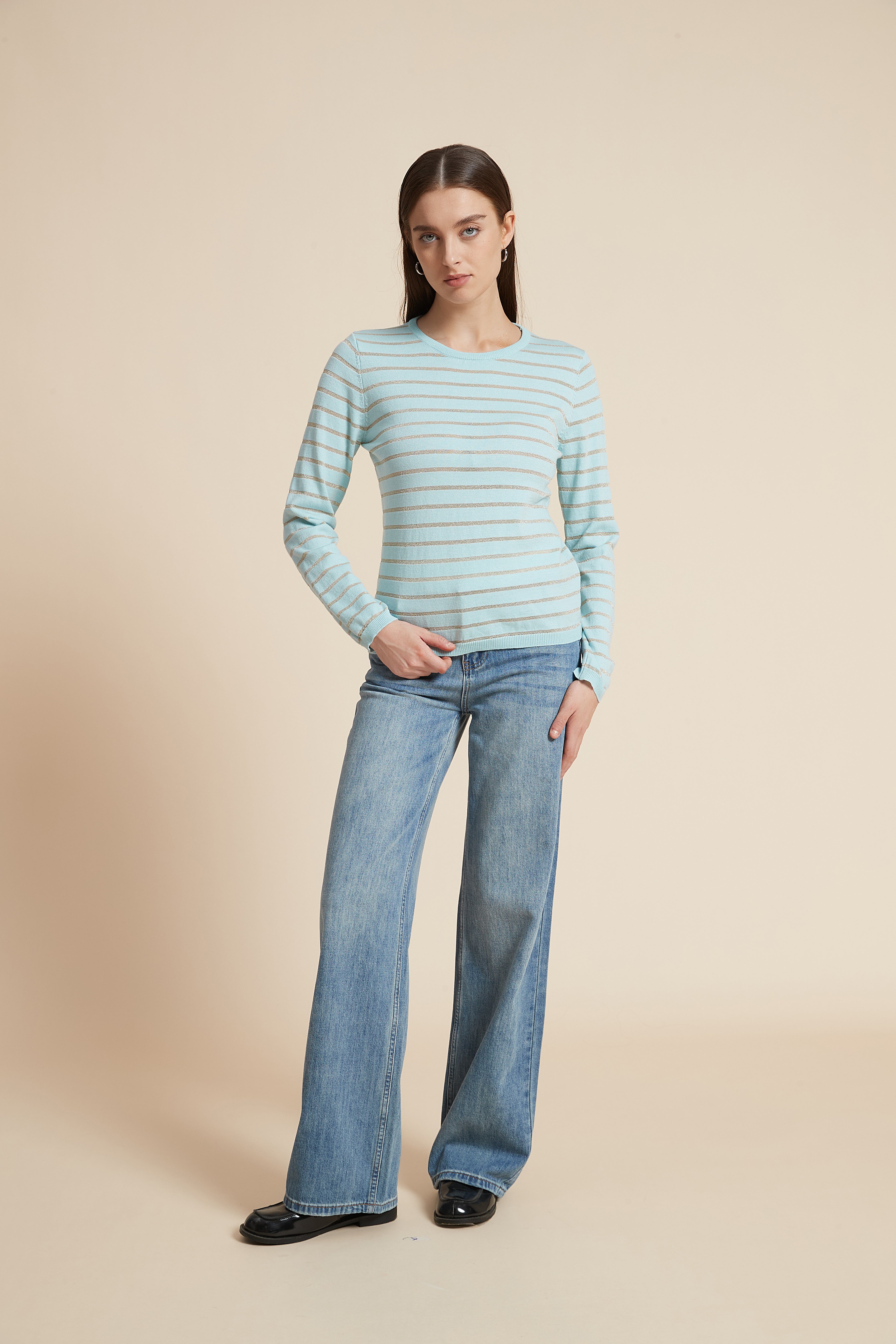Striped Round Neck Blouse