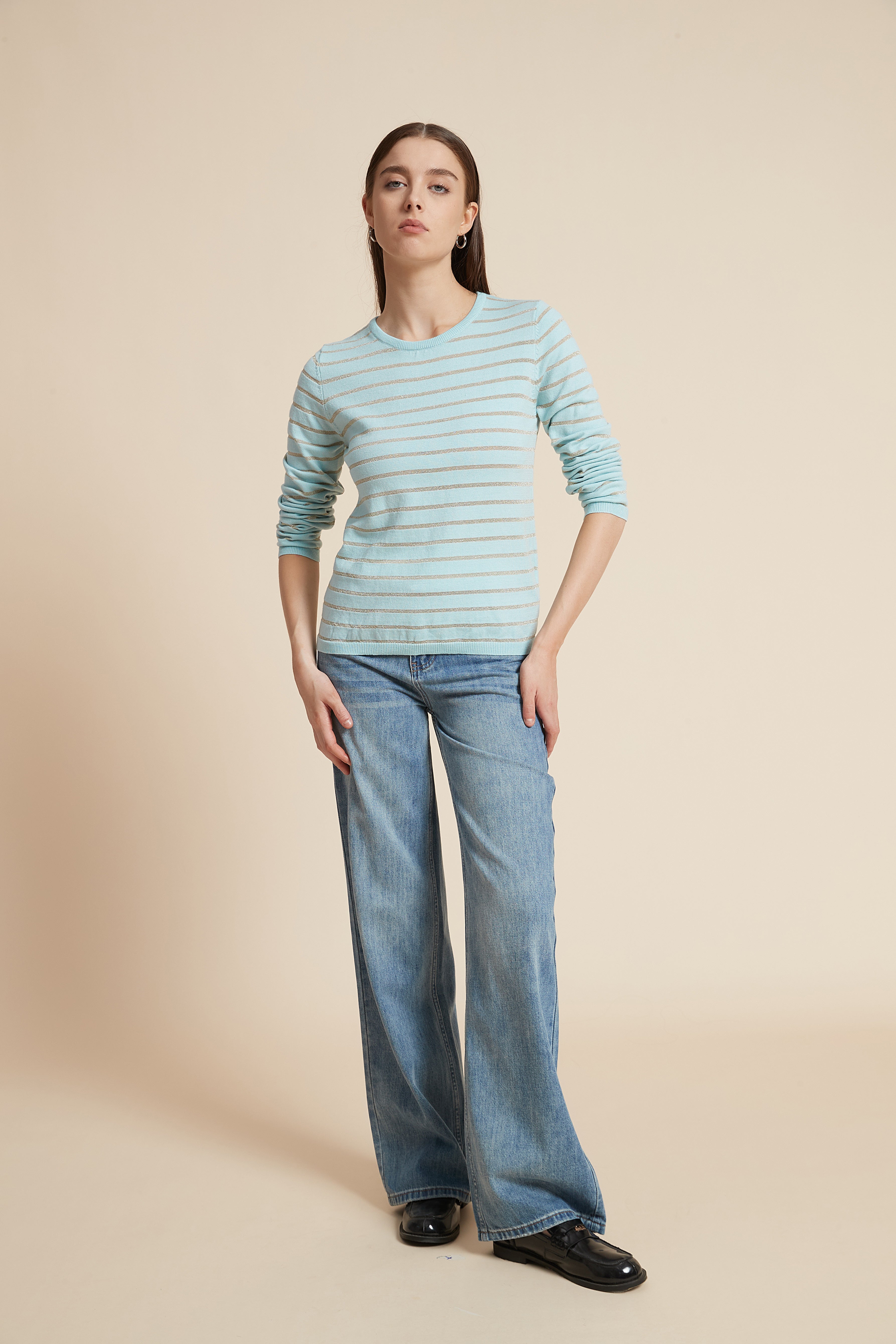Striped Round Neck Blouse