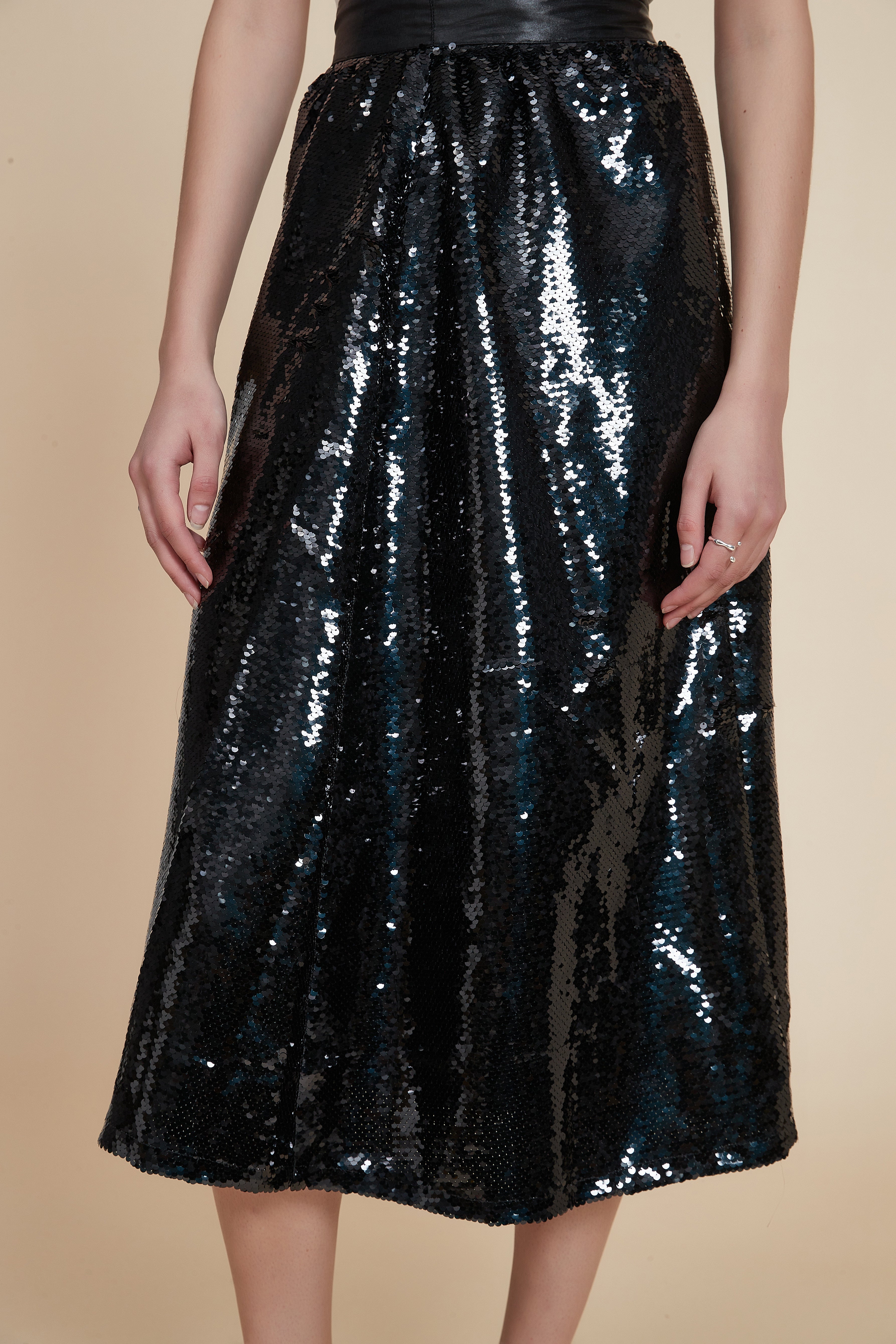 Sequin Shimmer Midi Skirt