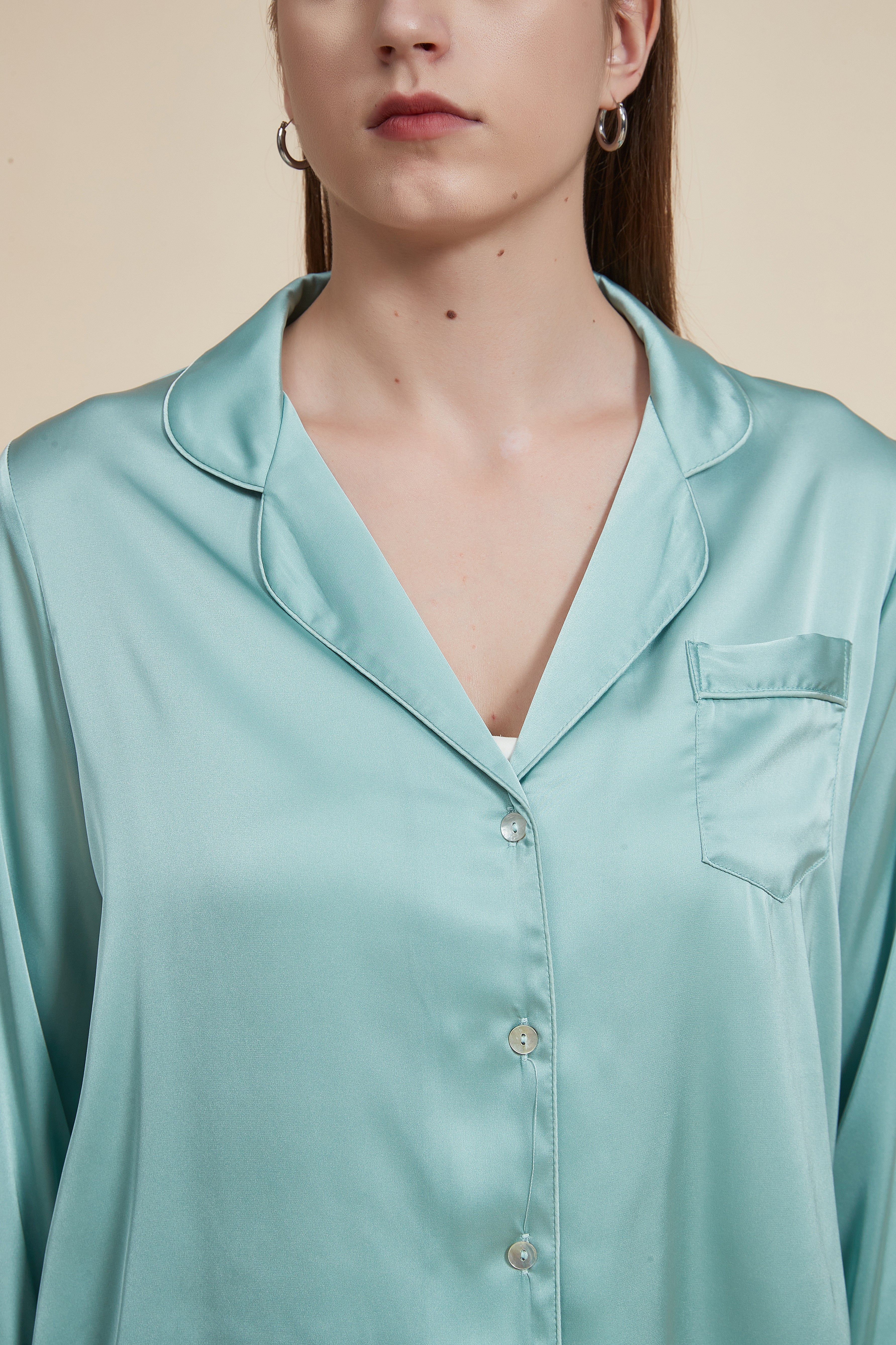 Plain 3/4 Sleeve Pajamas