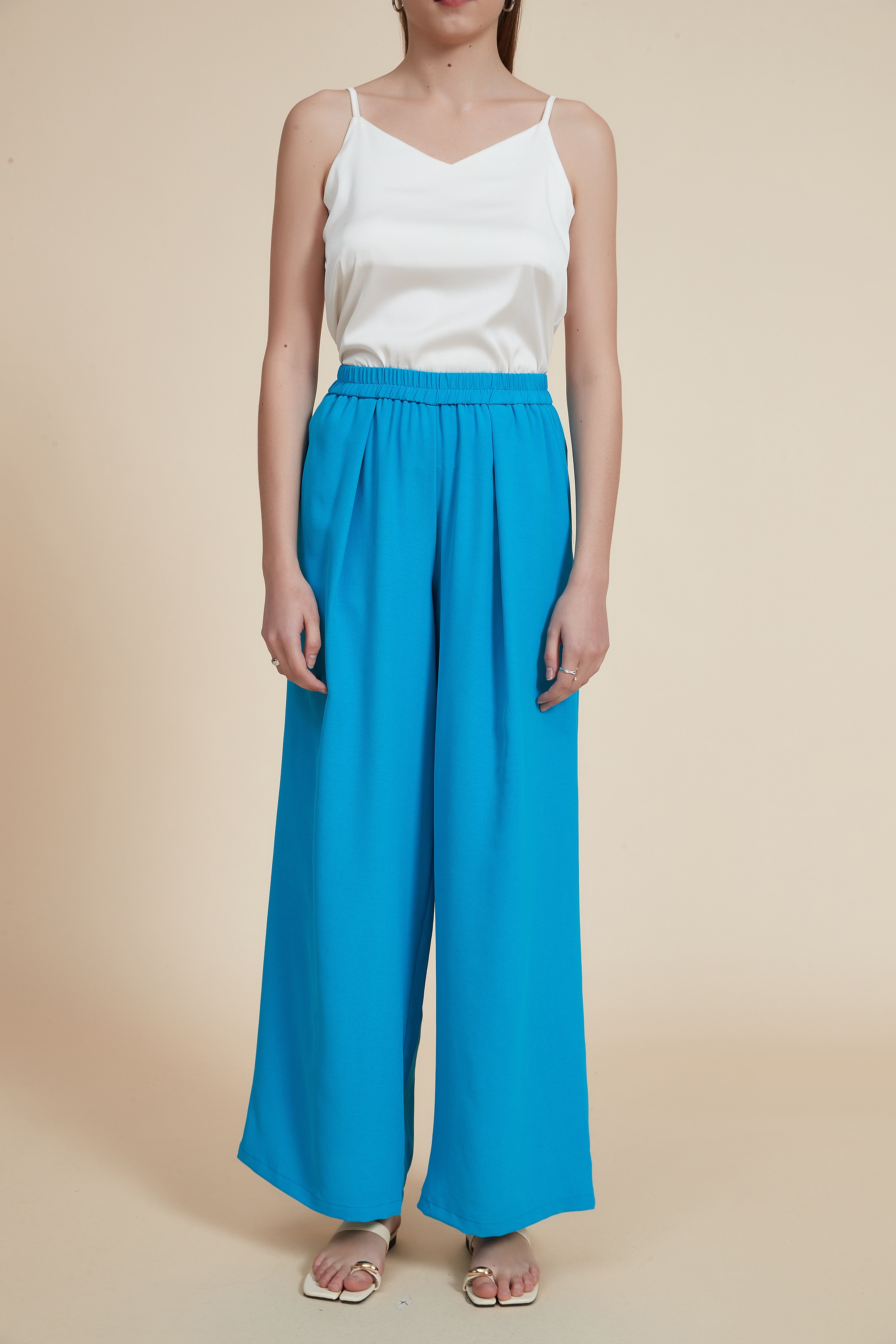 بنطلون طويل سادة برجل واسعة فضفاض