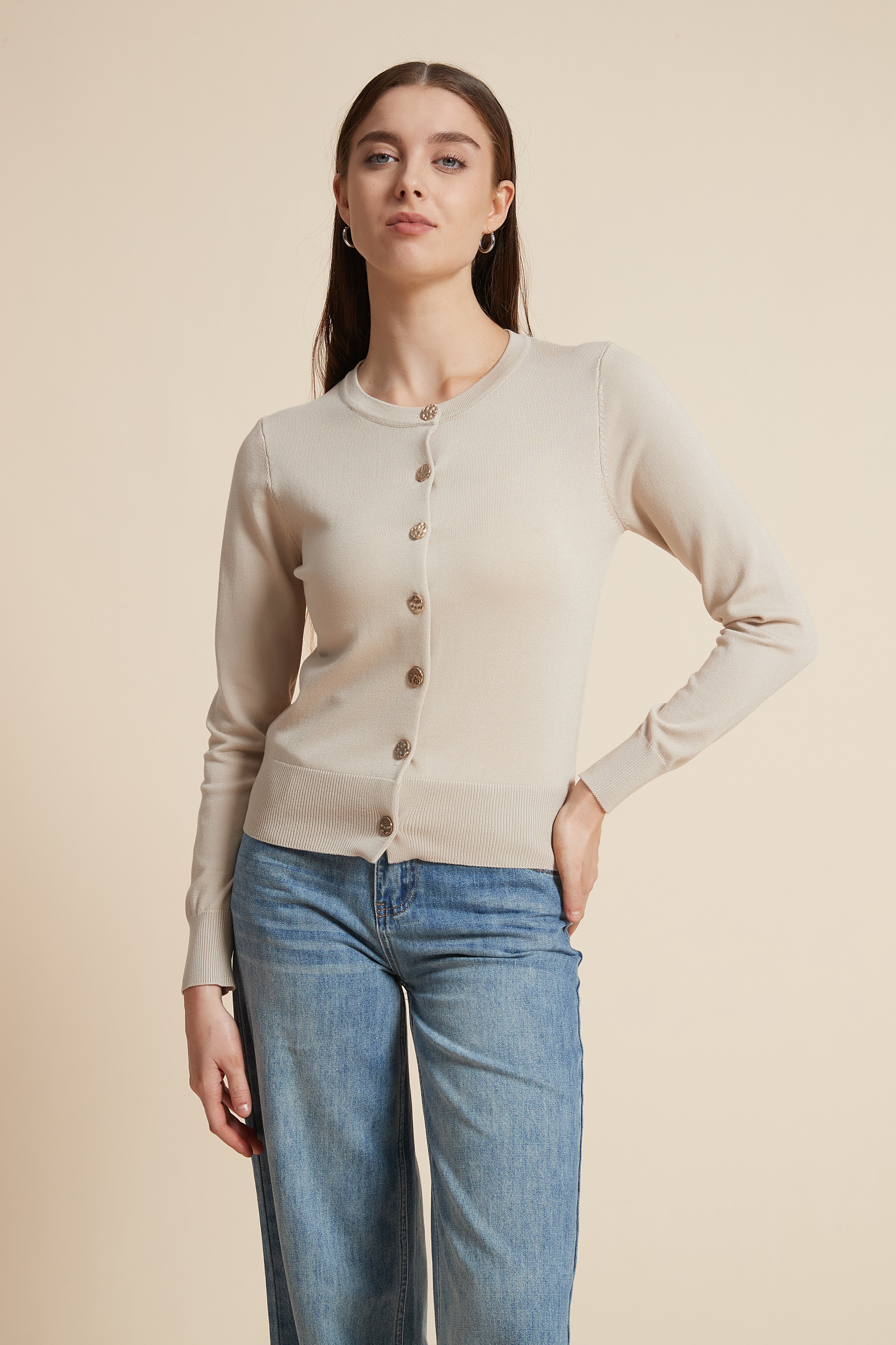 Long Sleeve Round Neck Blouse