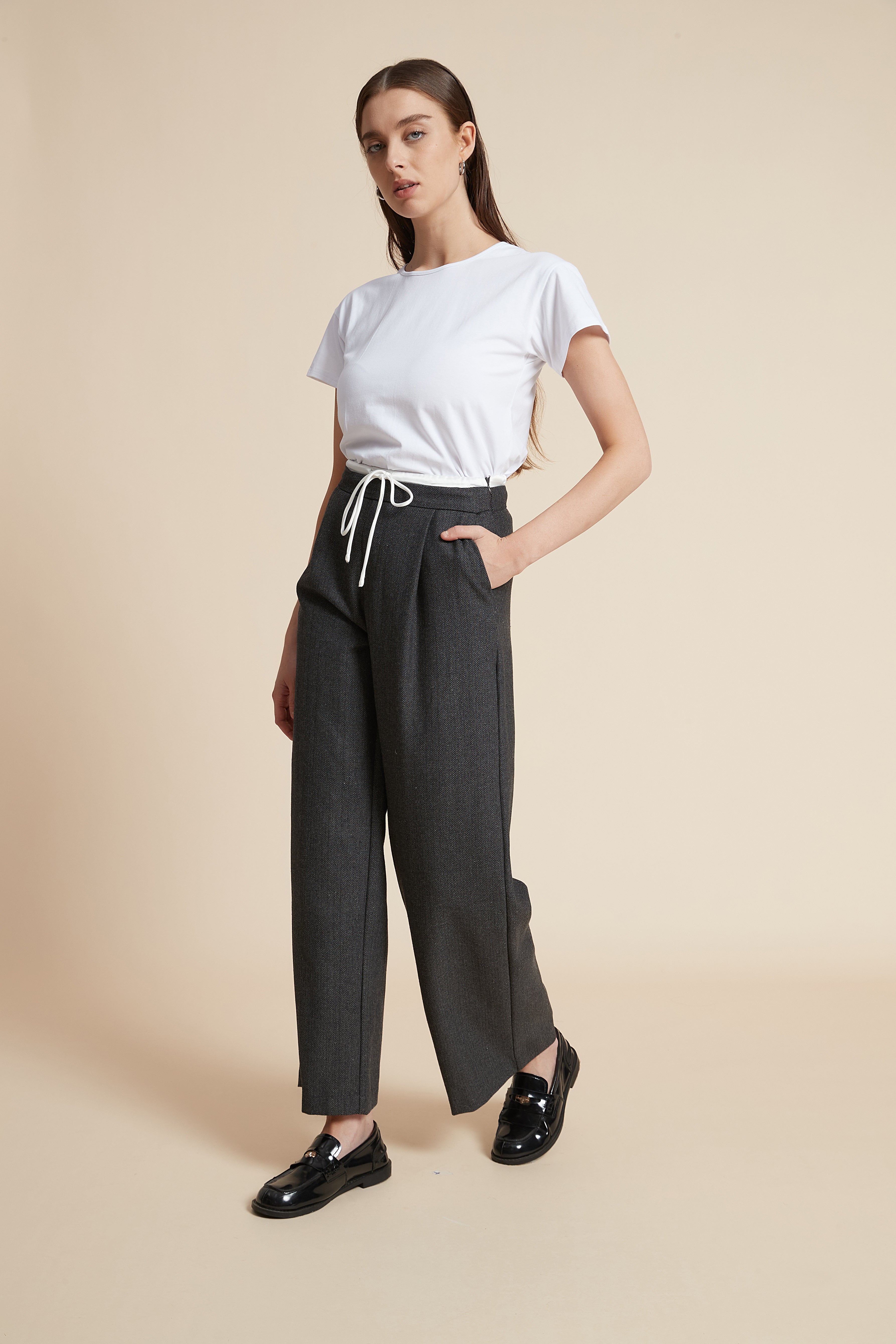Wide Leg Plain Pants