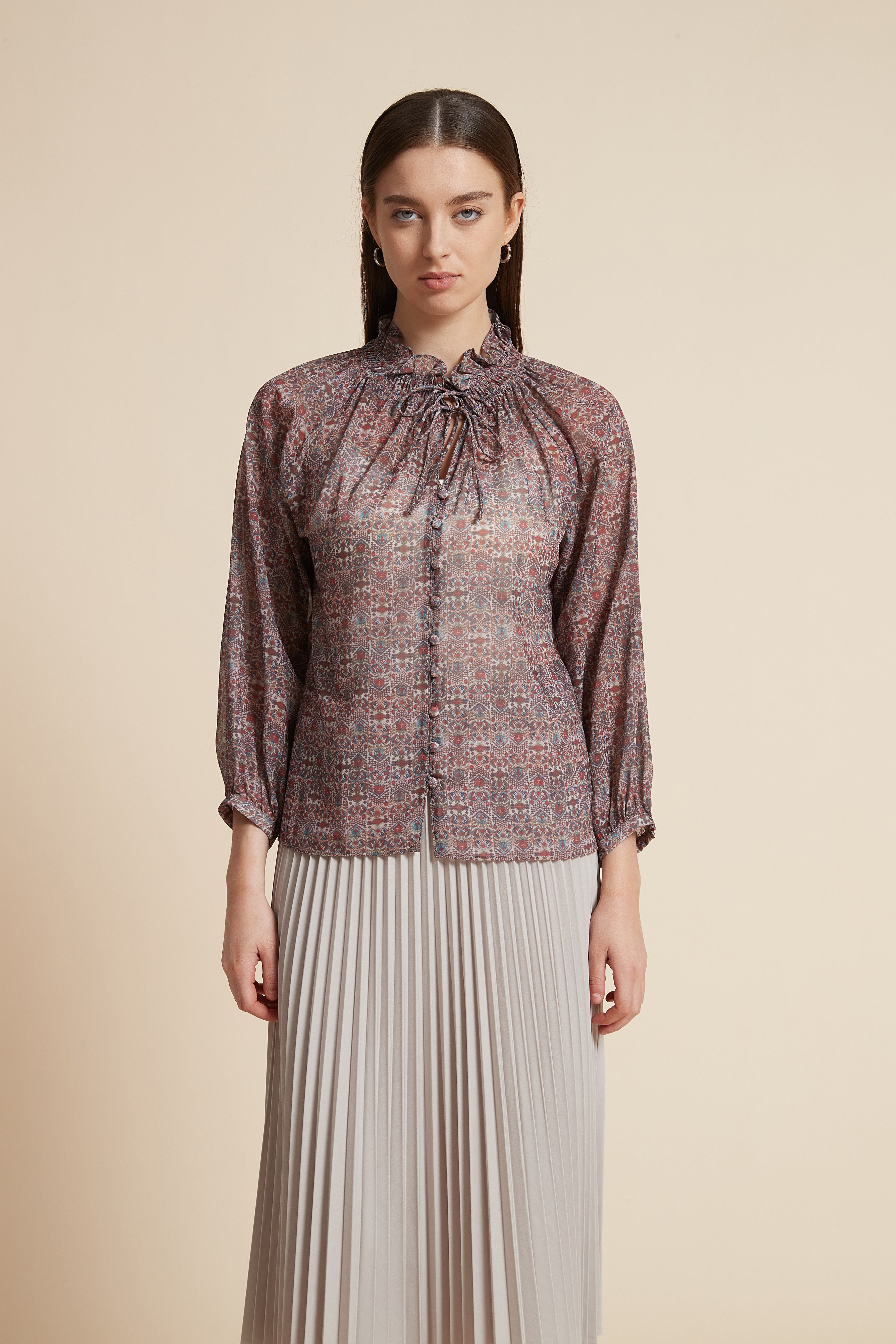 Multicolor Long Sleeve Blouse