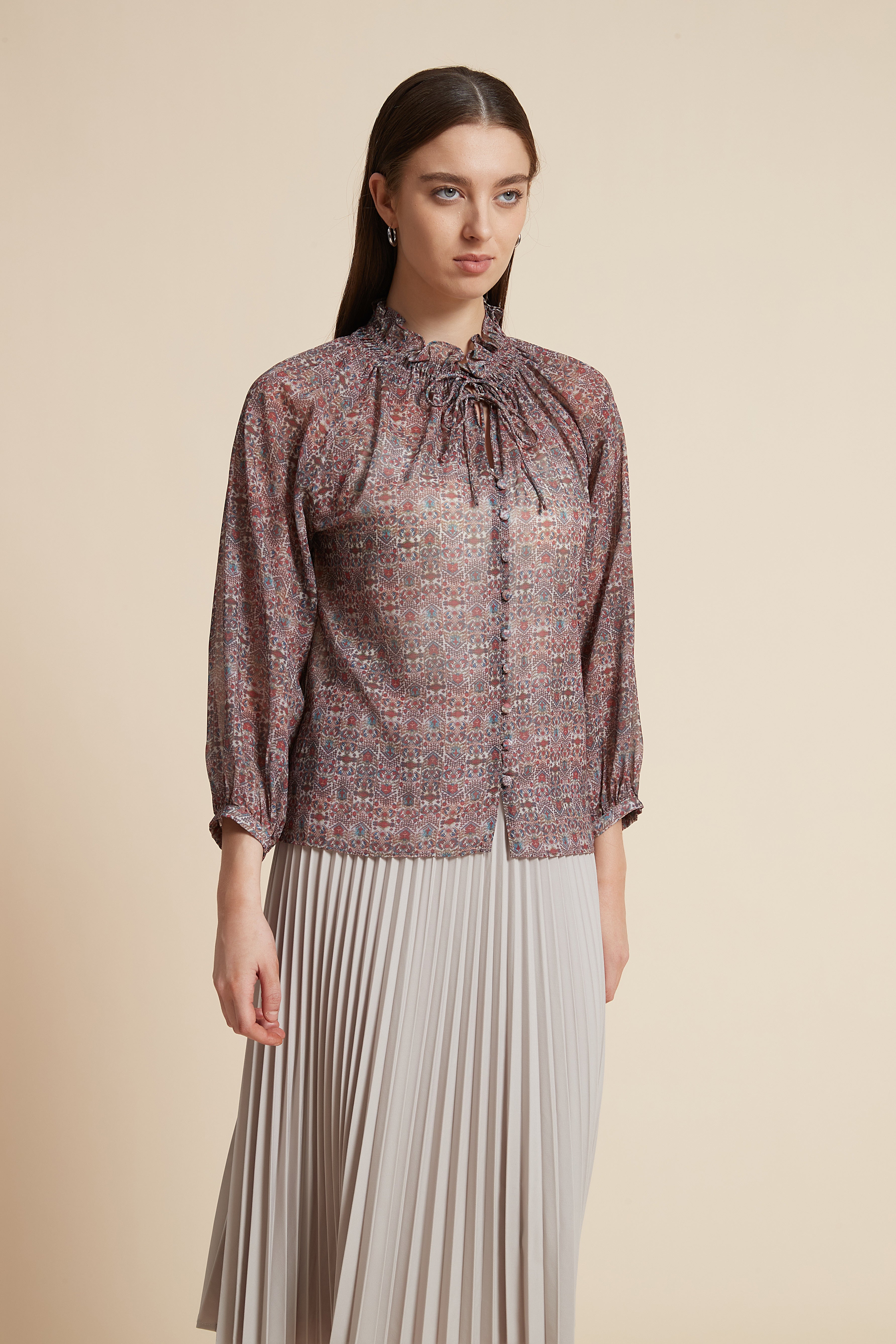 Multicolor Long Sleeve Blouse