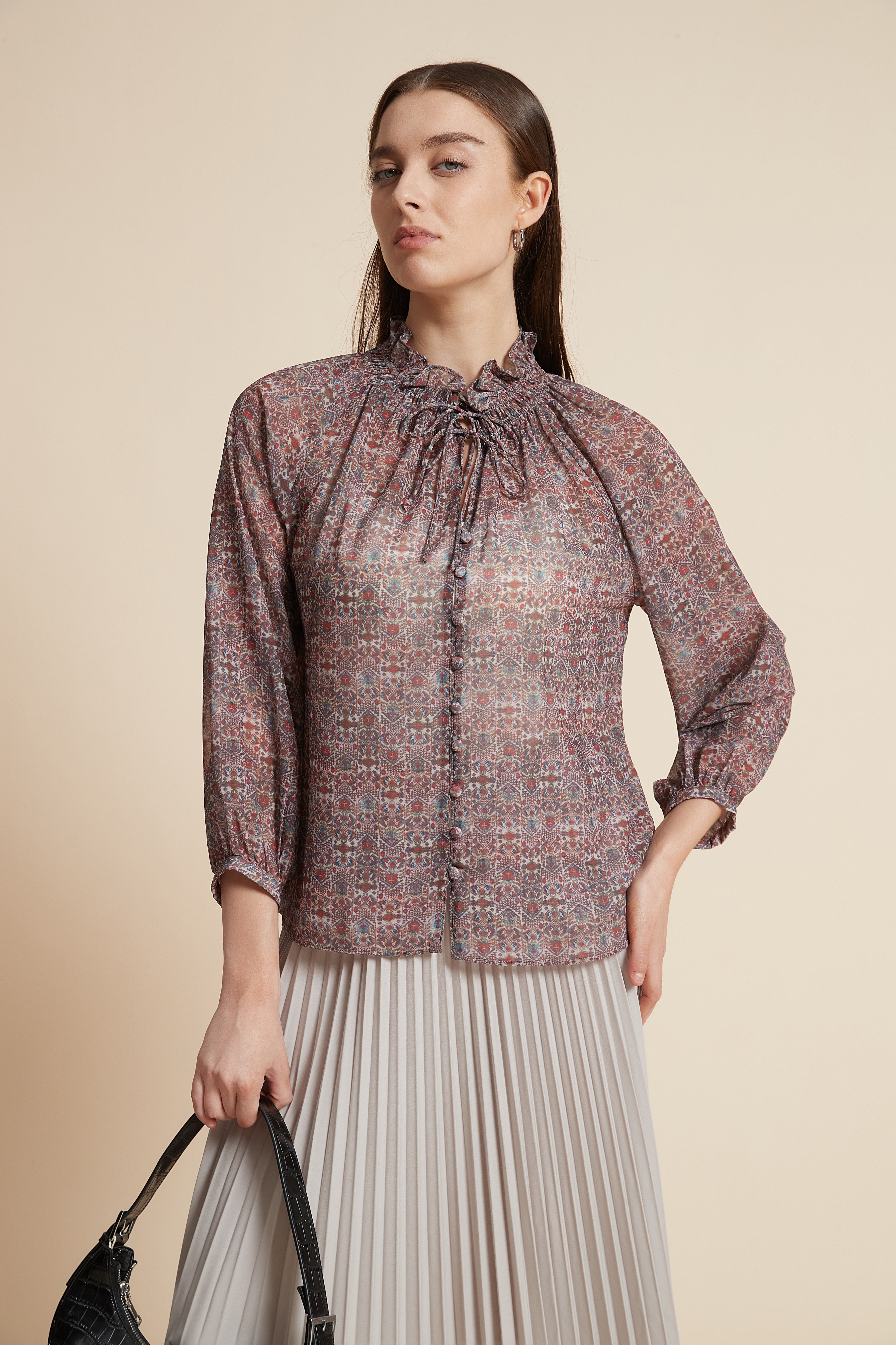 Multicolor Long Sleeve Blouse