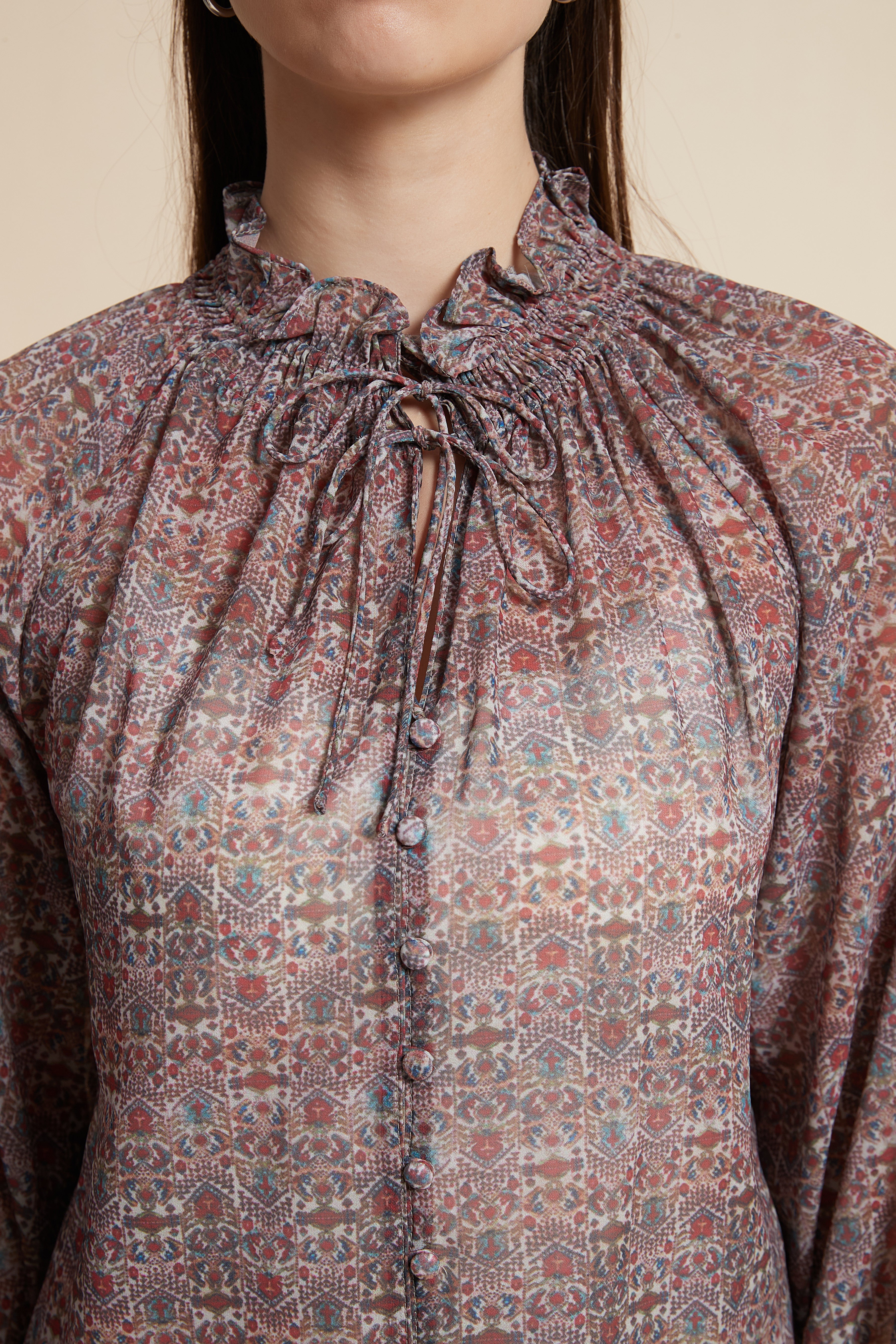 Multicolor Long Sleeve Blouse